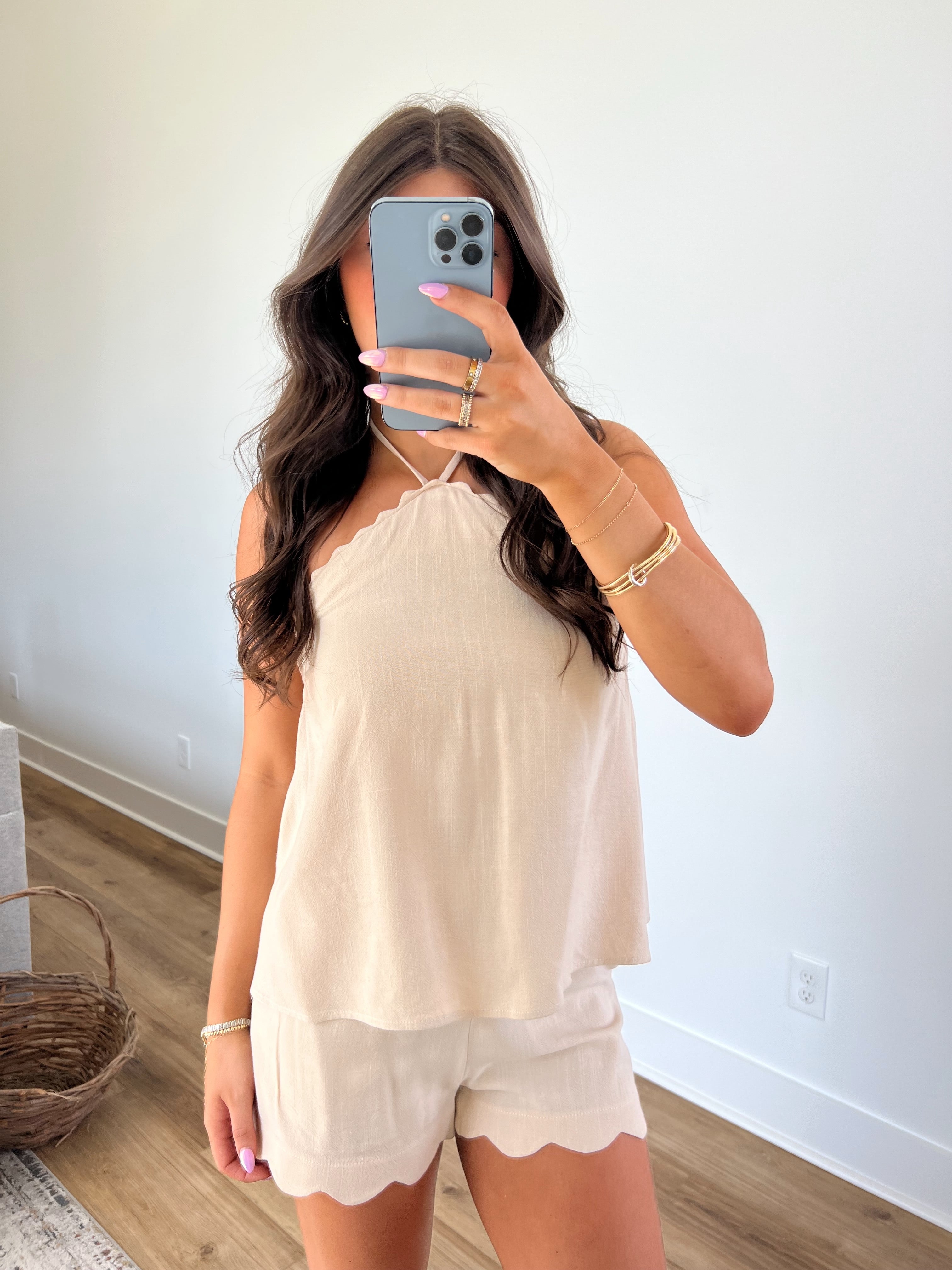 Skye Scallop Shorts Set