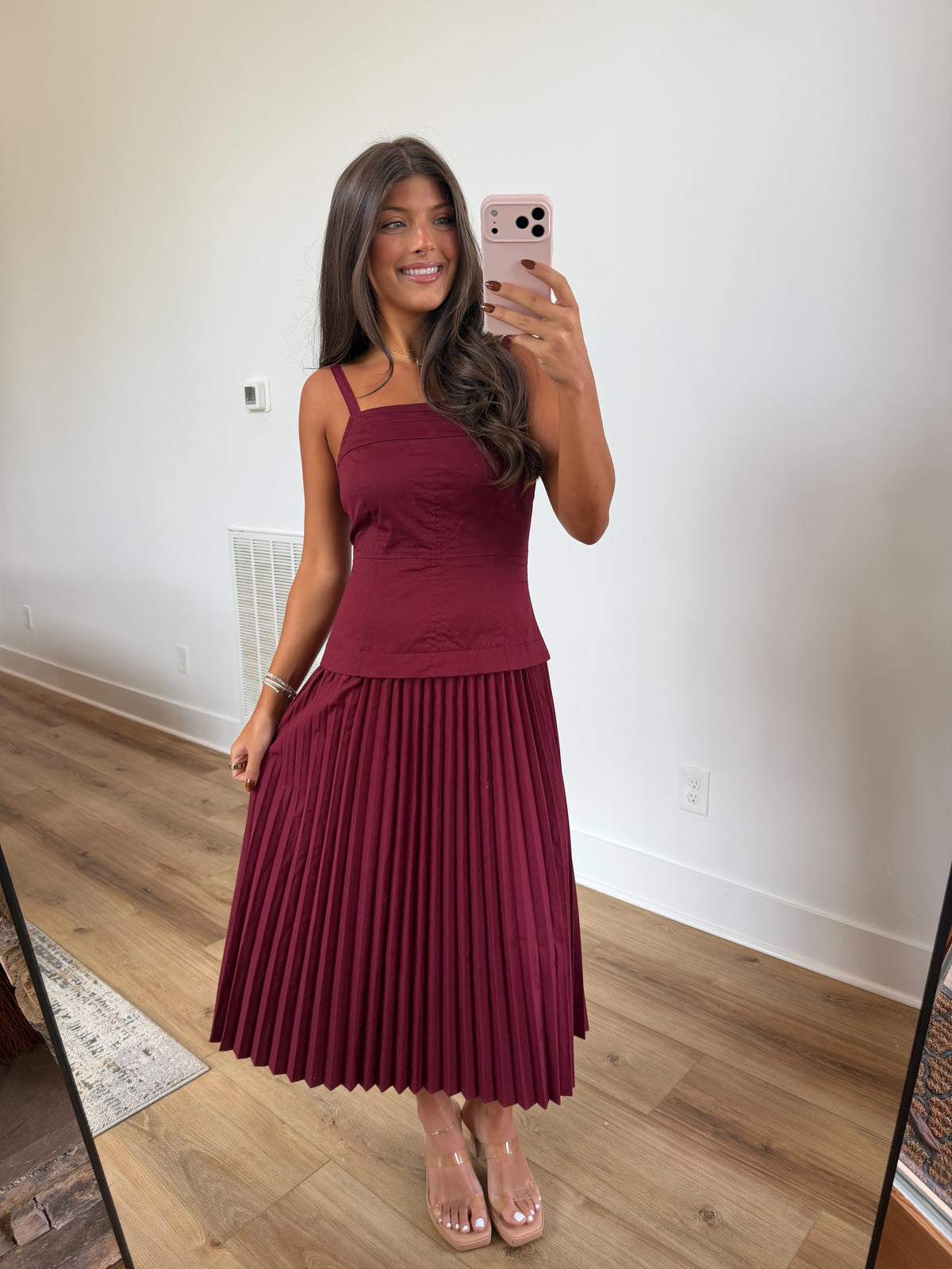 Pleated Gossip Midi Dress