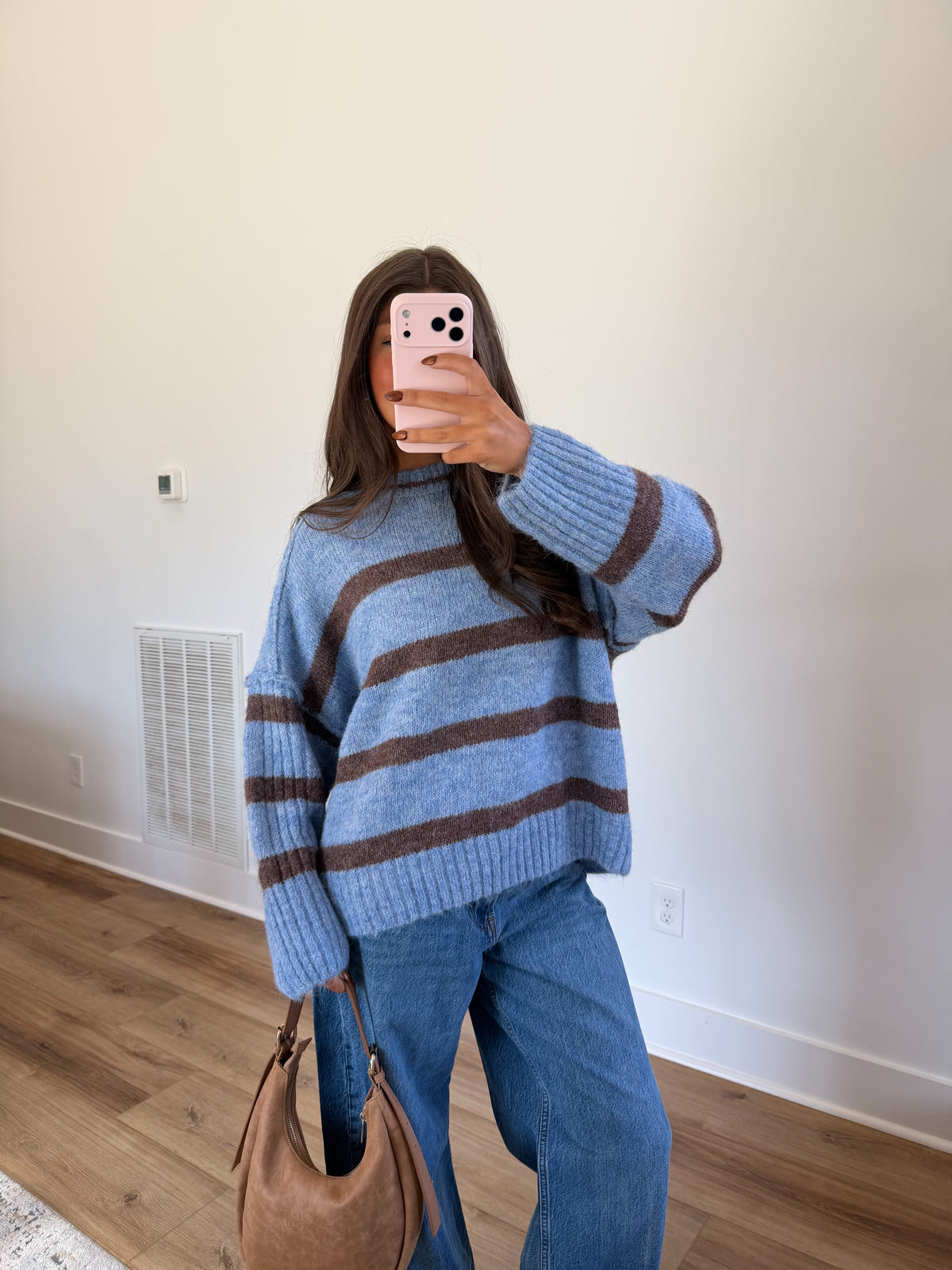 Teddy Stripes Sweater (Brown/Blue)