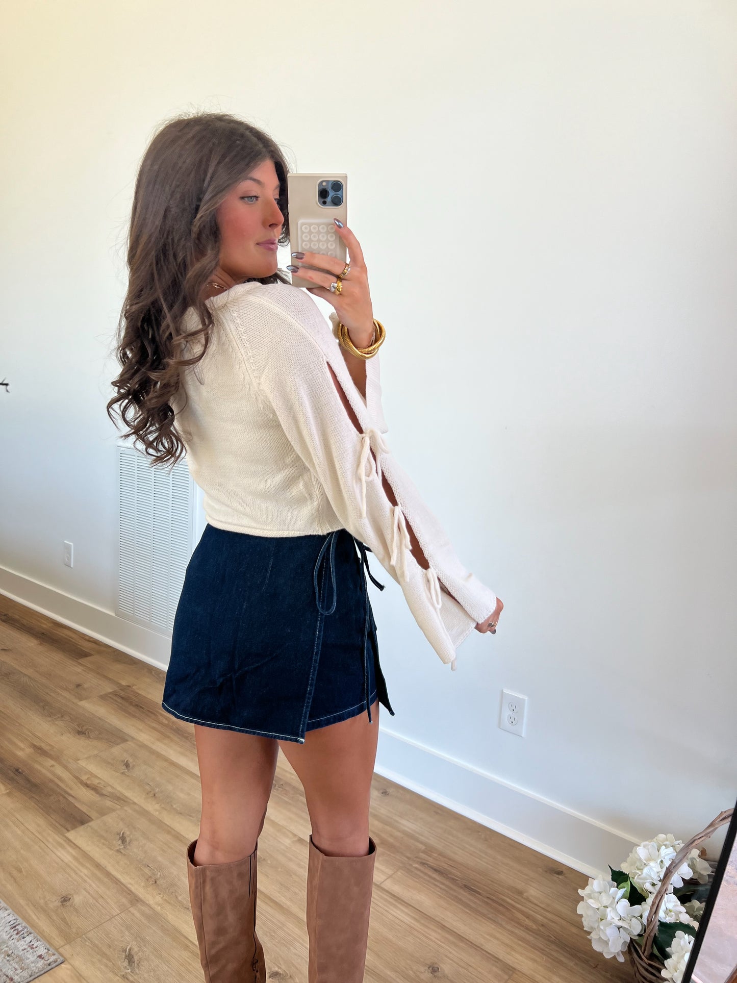 Denim Bow Skort