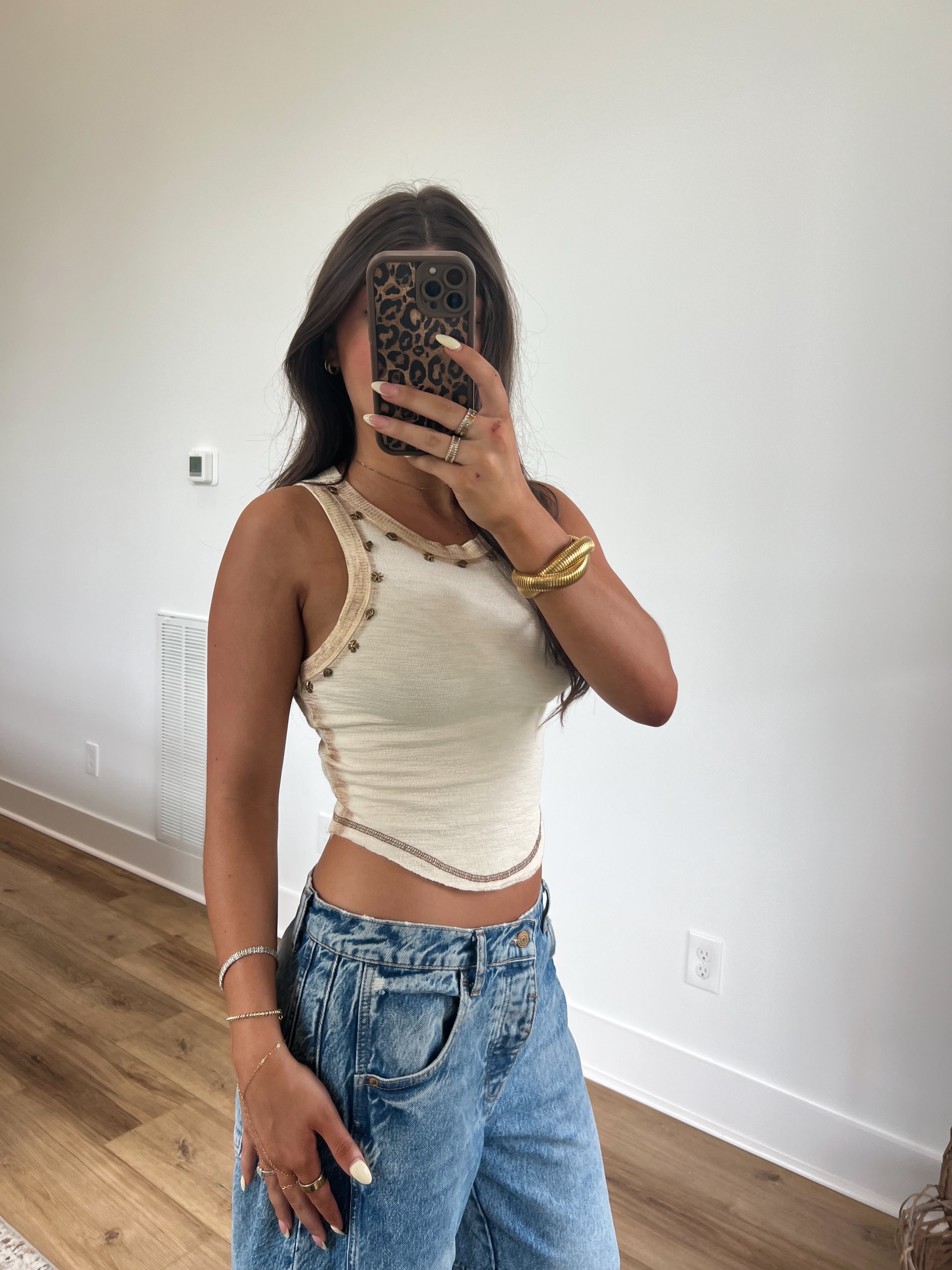 Studded Cream Tank (Restock)