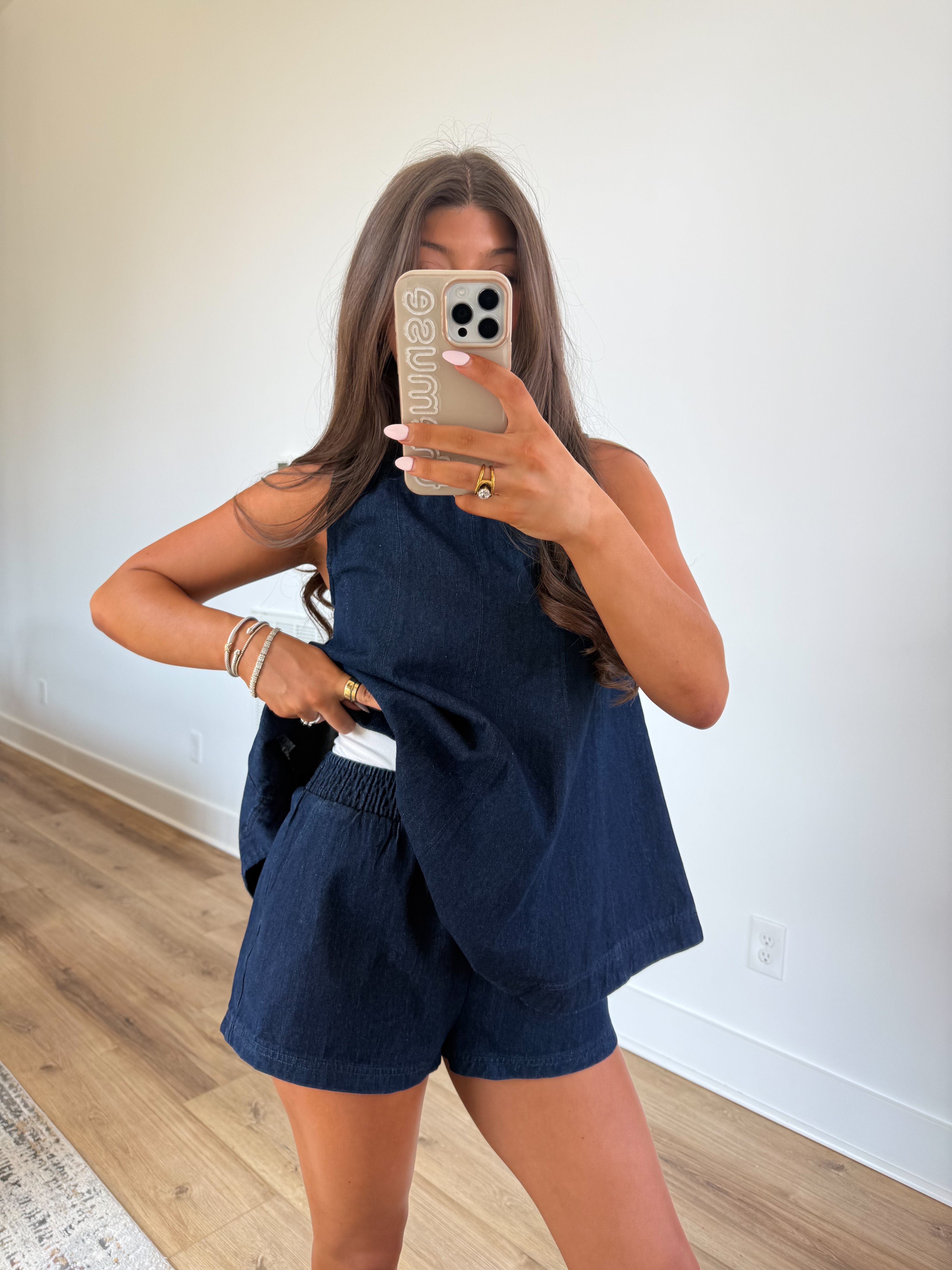 Dark Denim Shorts Set (Restock)