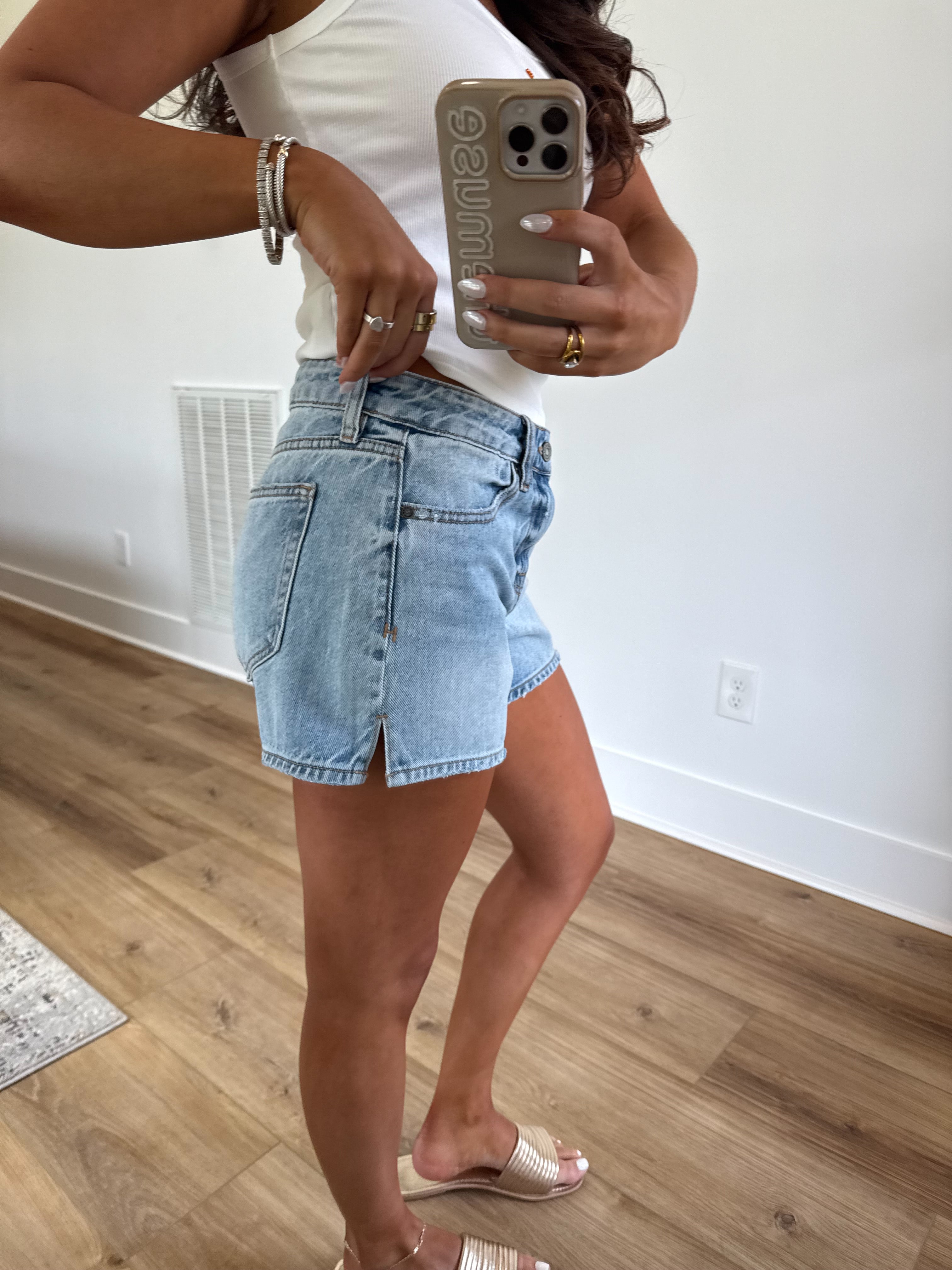 Light Wash Denim Shorts