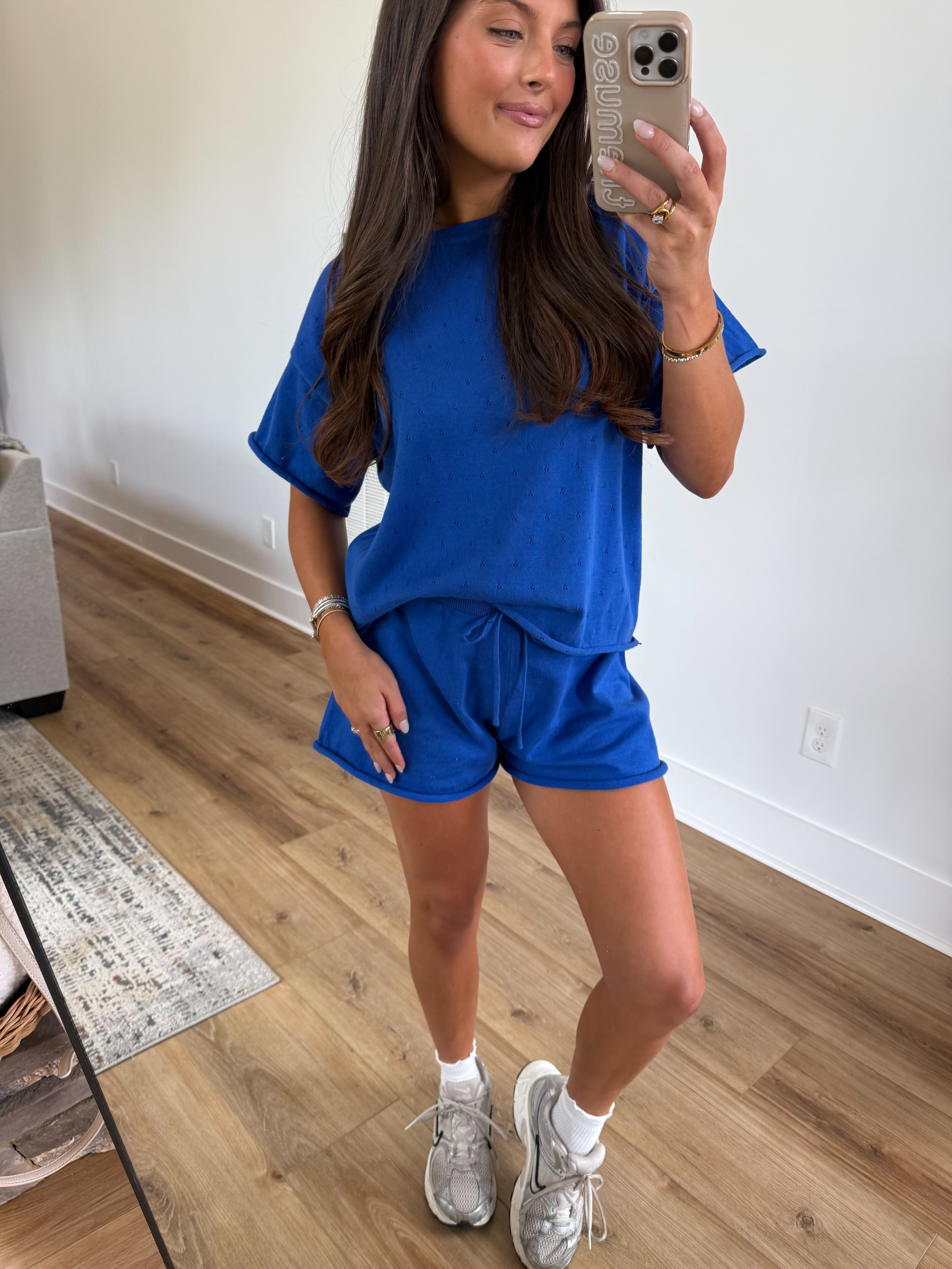 Royal Blue Pointelle Set