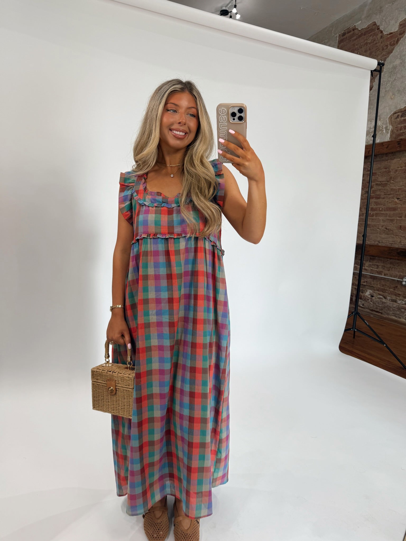 Emilie Gingham Maxi