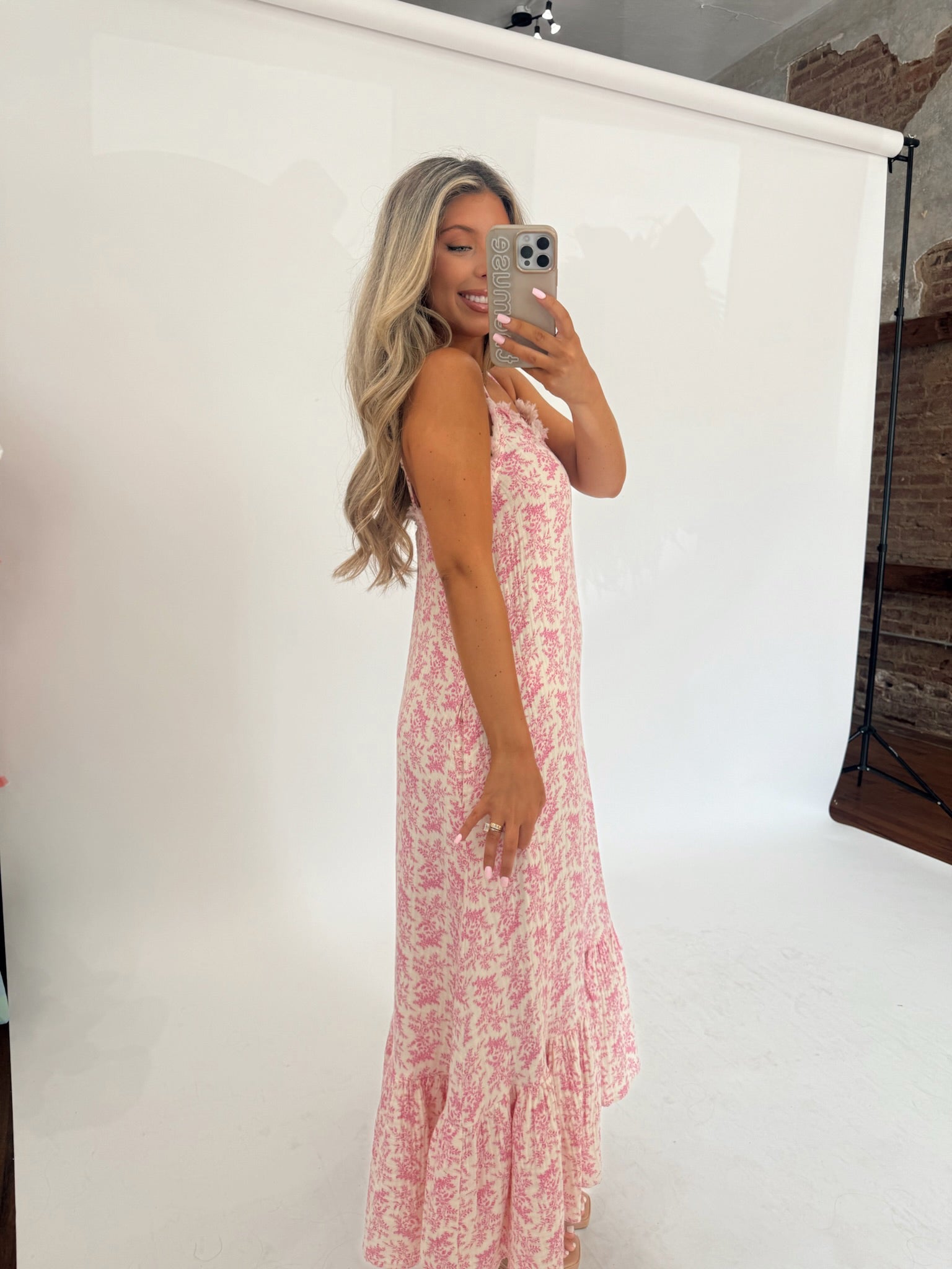 Whimsy Pink Floral Midi