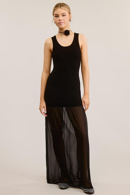 Sheer Skirt Mini Dress