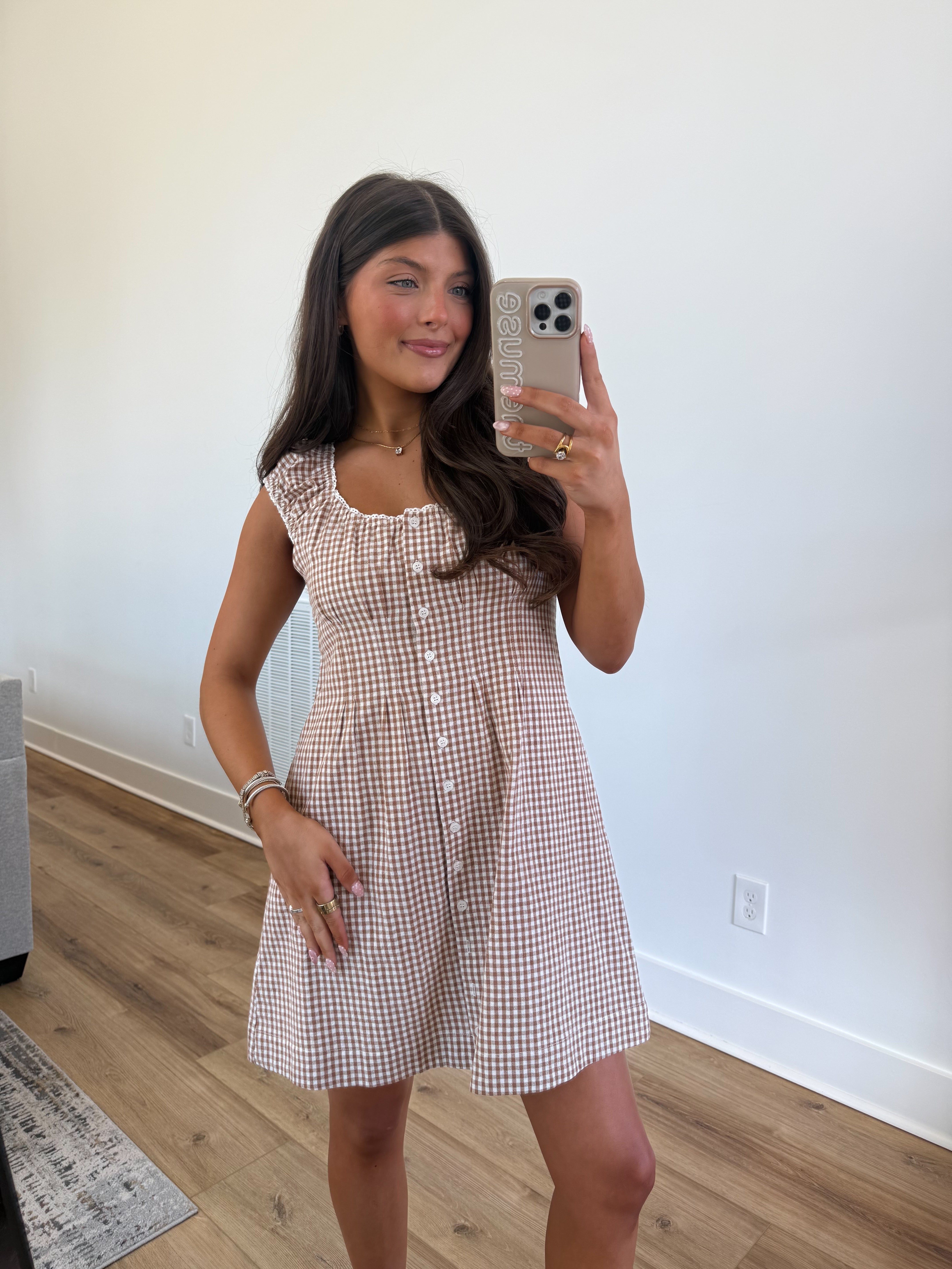 The Caramel Gingham Mini