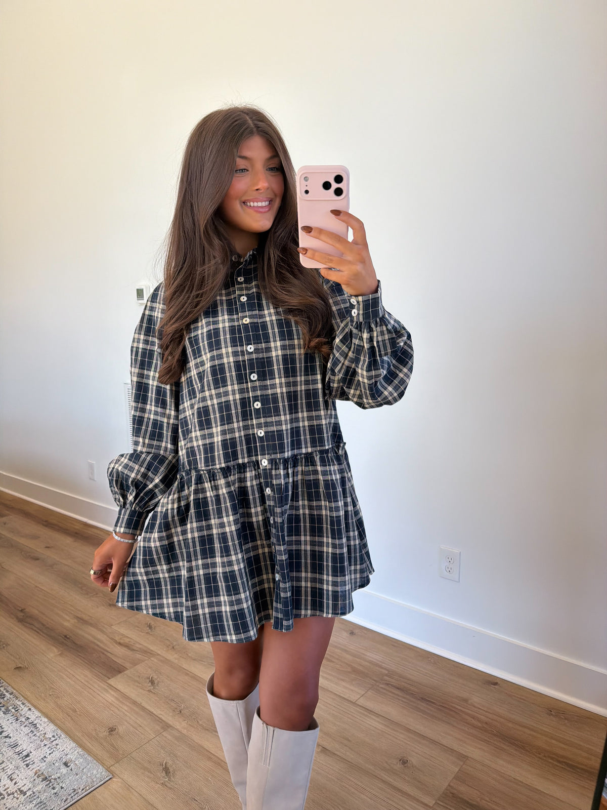 Fin Gingham Fall Dress