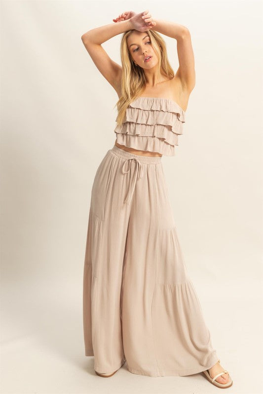 Sand Ruffle Pants Set