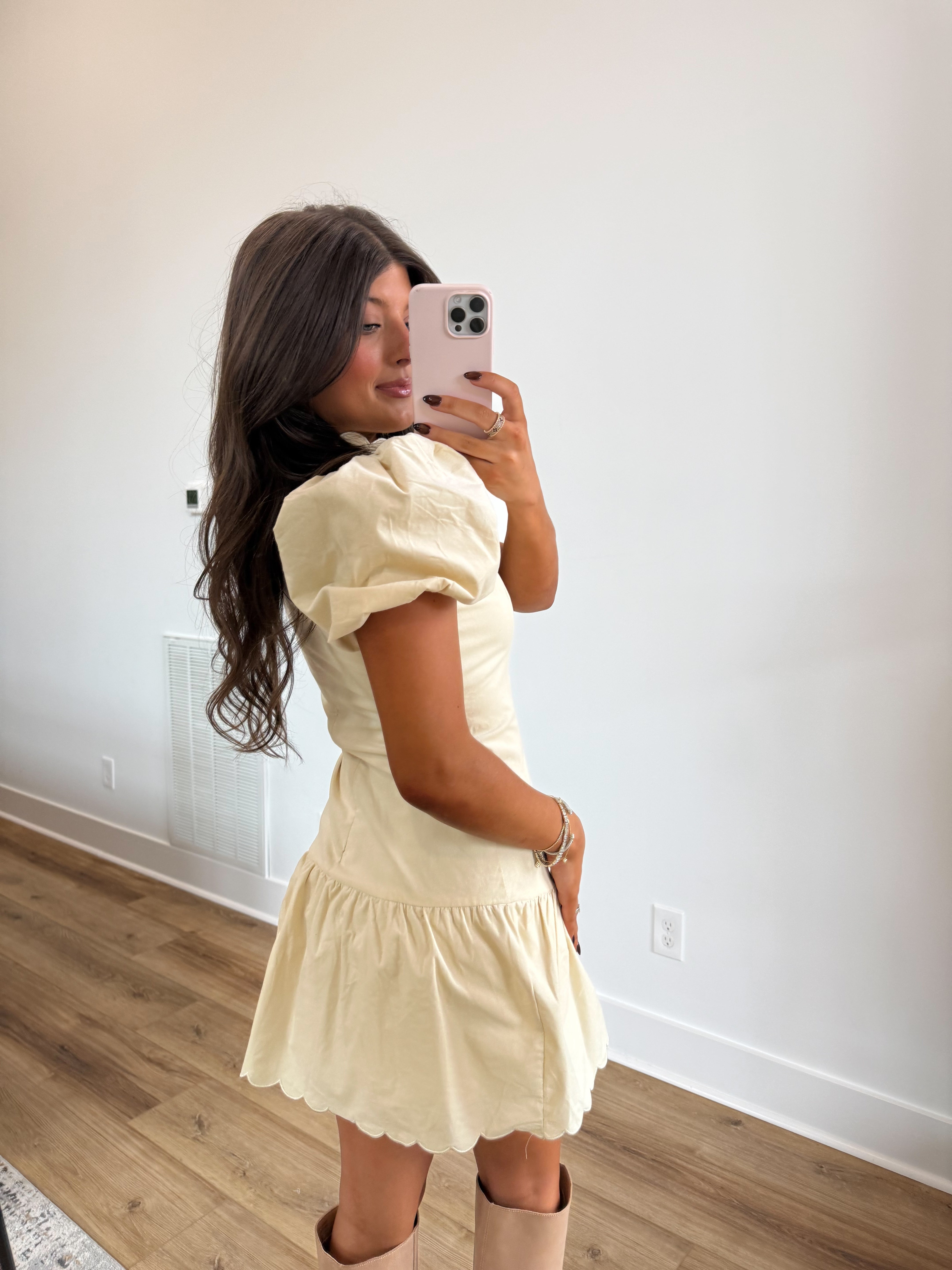 The Sweet Scalloped Mini Dress