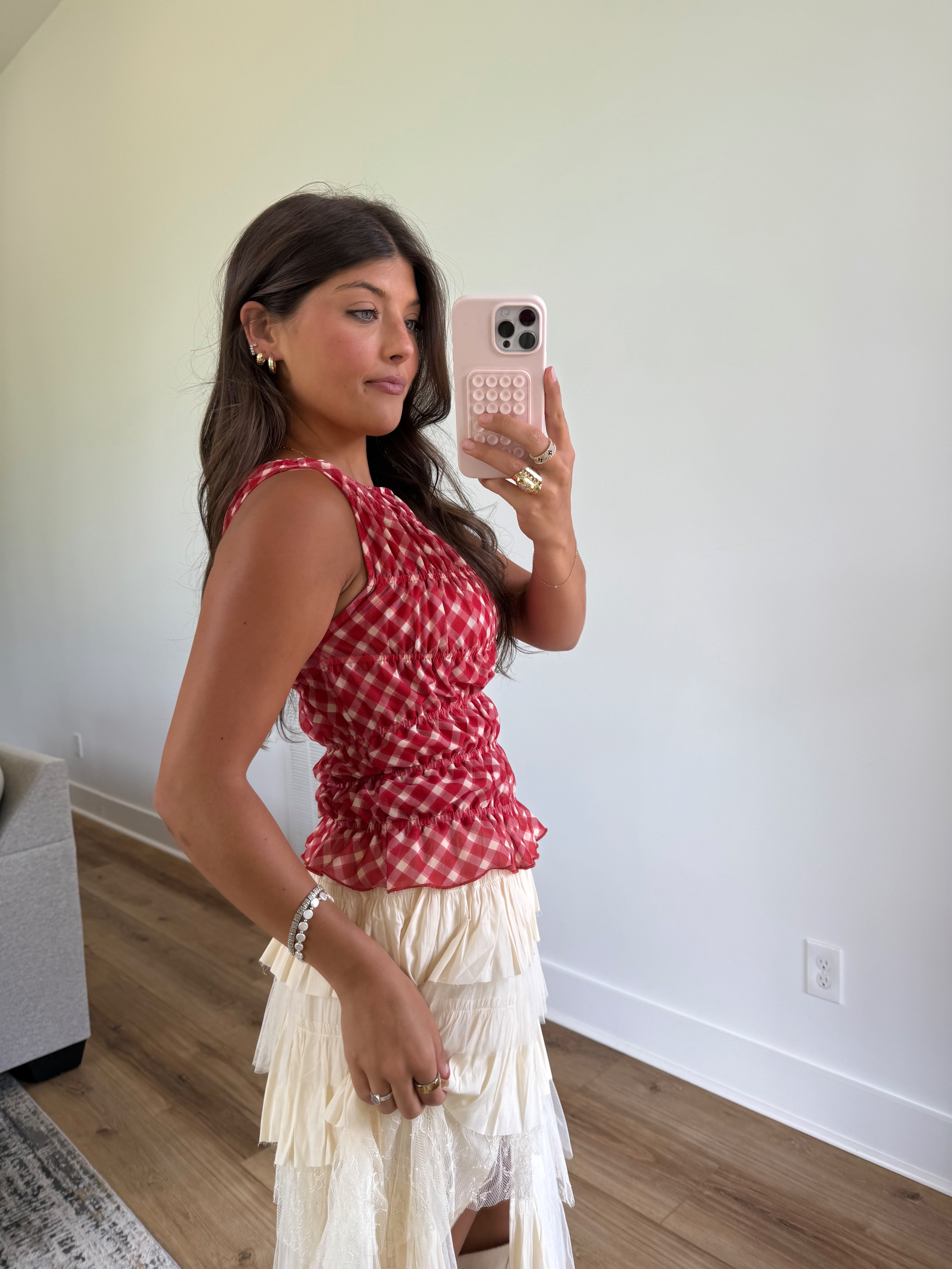 Cherrywood Gingham Top