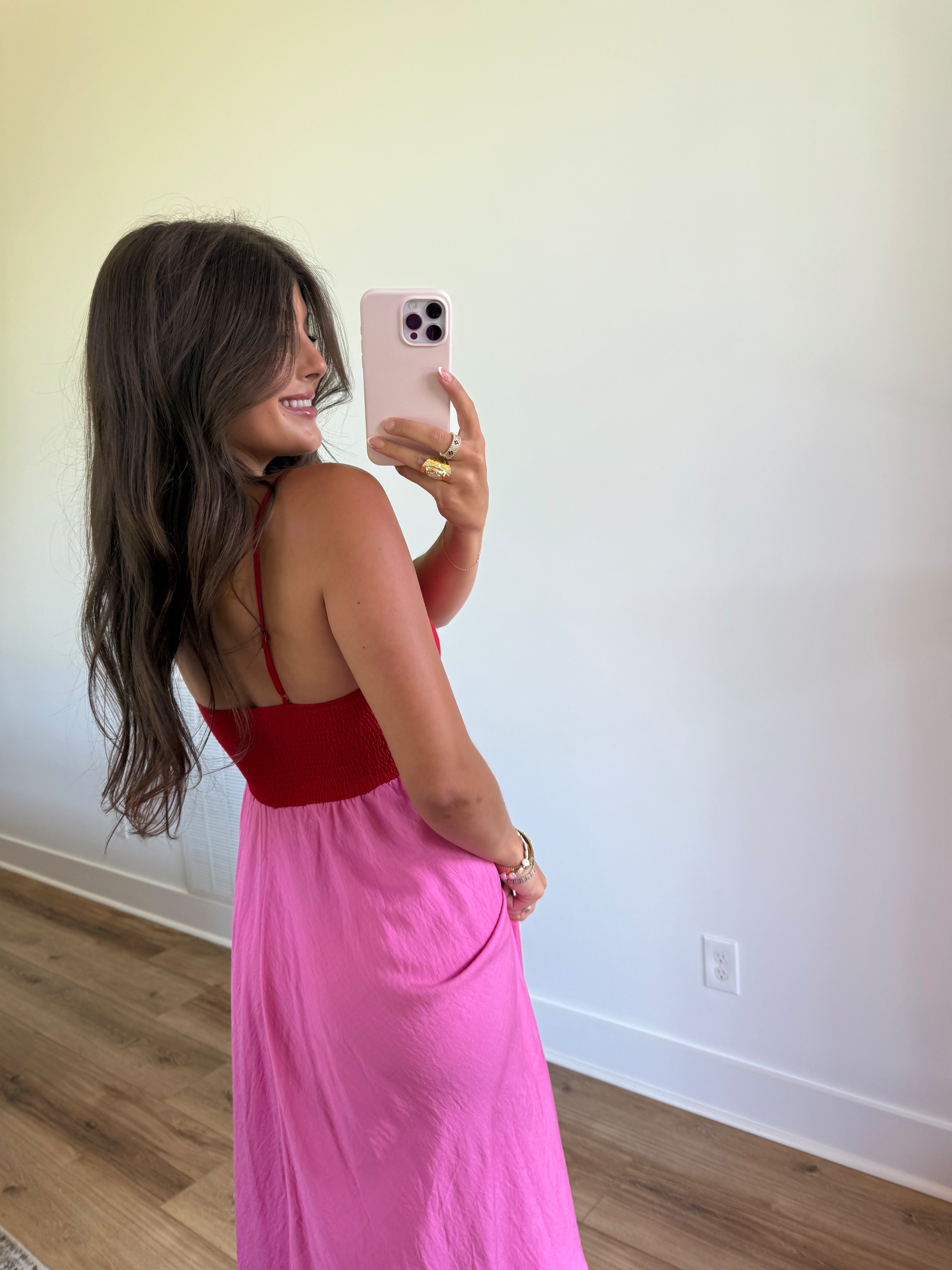 Island Glow Maxi Dress (Red/Pink)