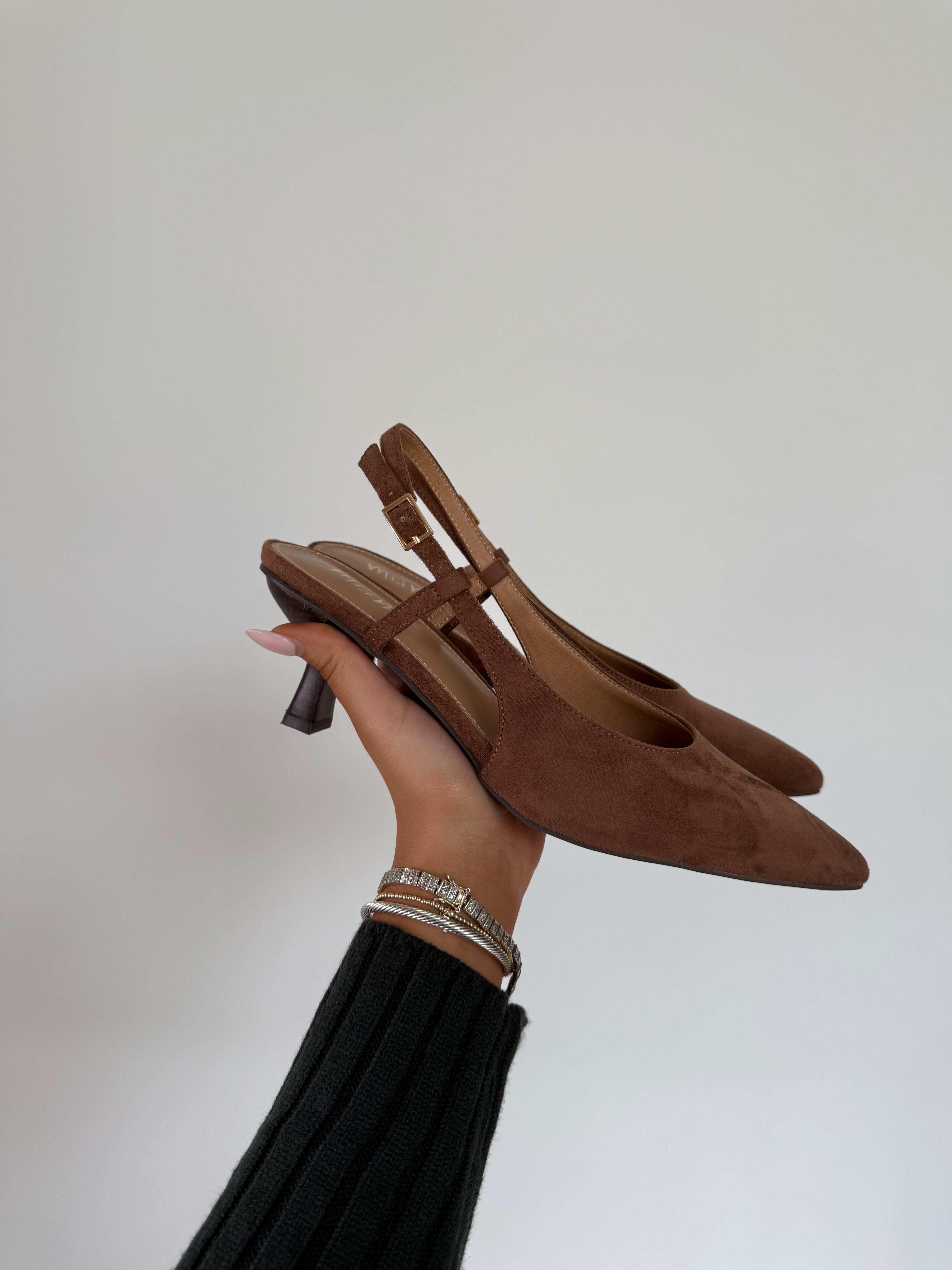 Mocha Muse Sling Back Kitten Heel(PRE-ORDER (1-2 week)/ Restock)