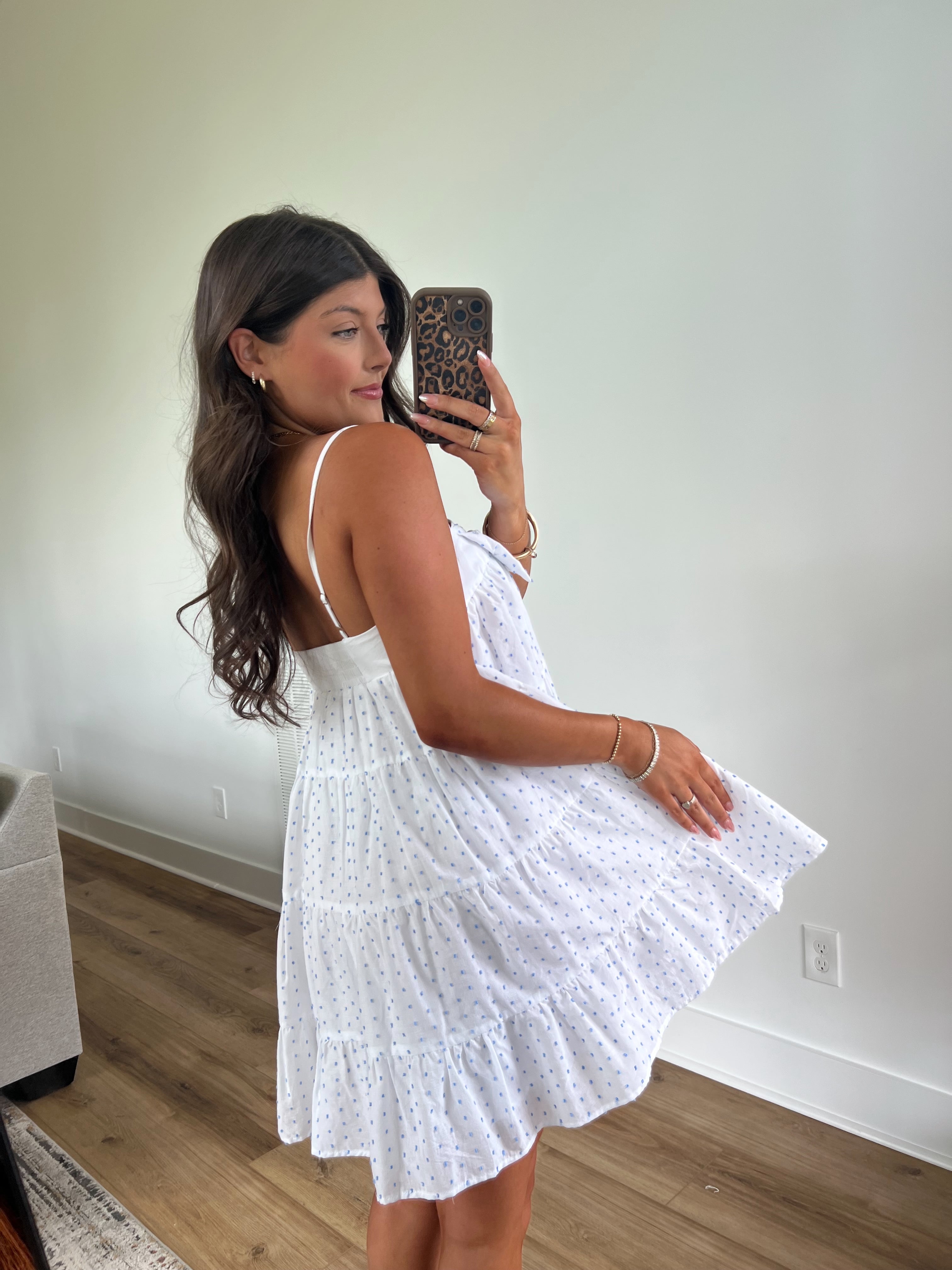 Blueberry Dotty Mini Dress