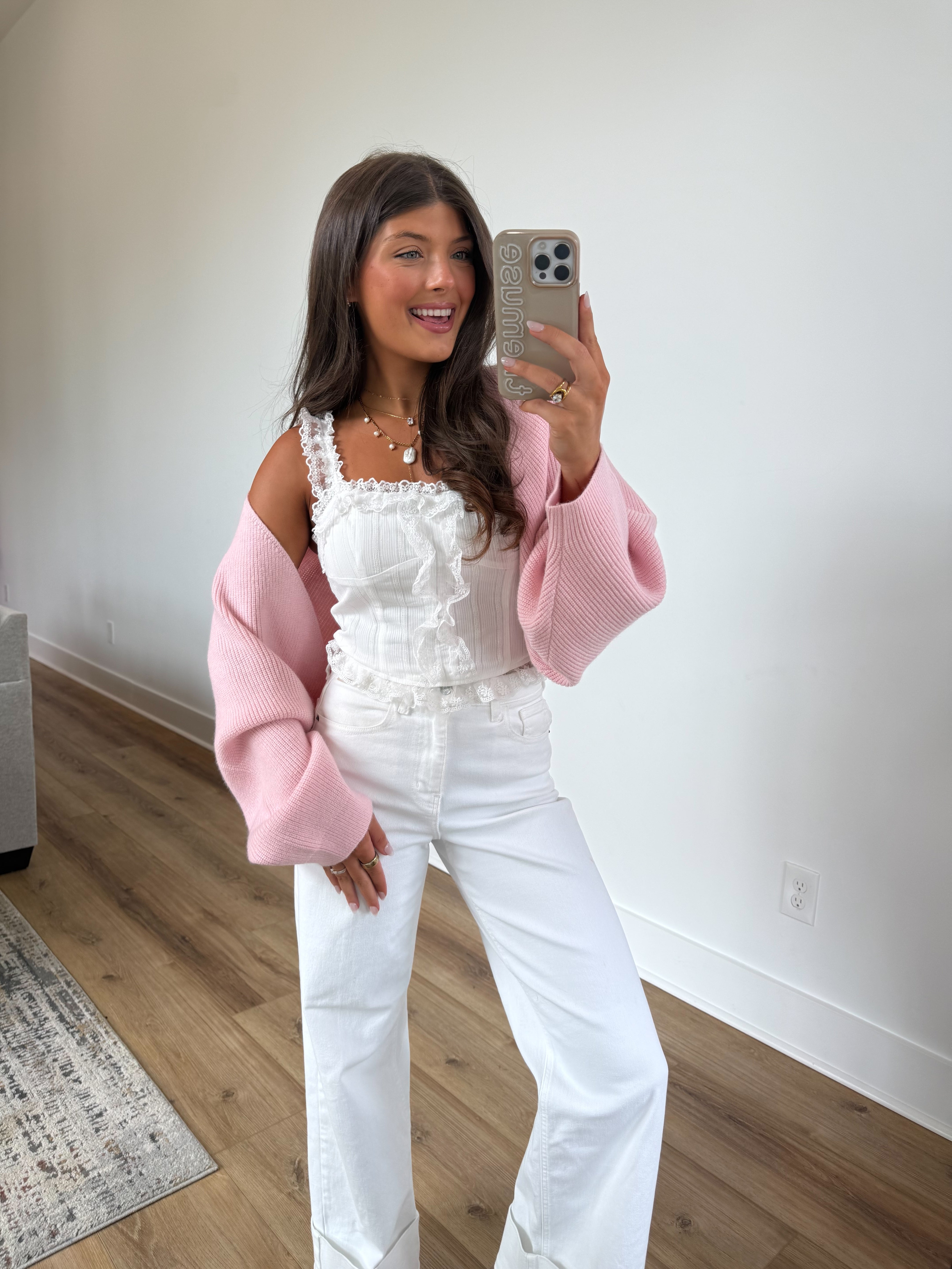 The Strawberry Milk Cardigan Shawl
