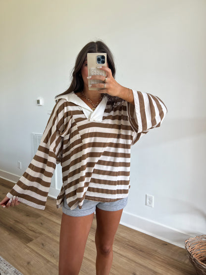 Iced Coffee Stripe Top