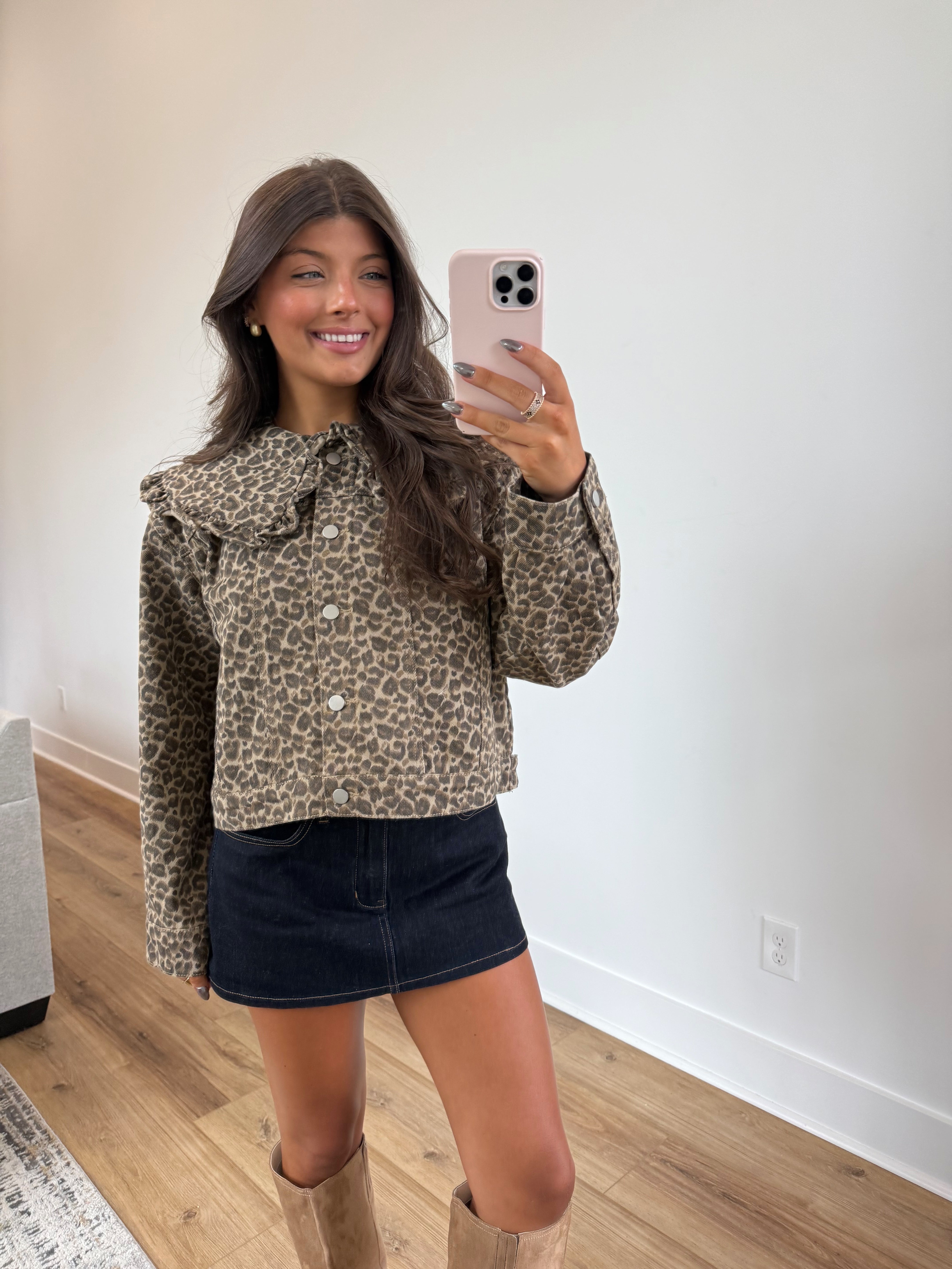 The Cheetah Collar Denim Jacket