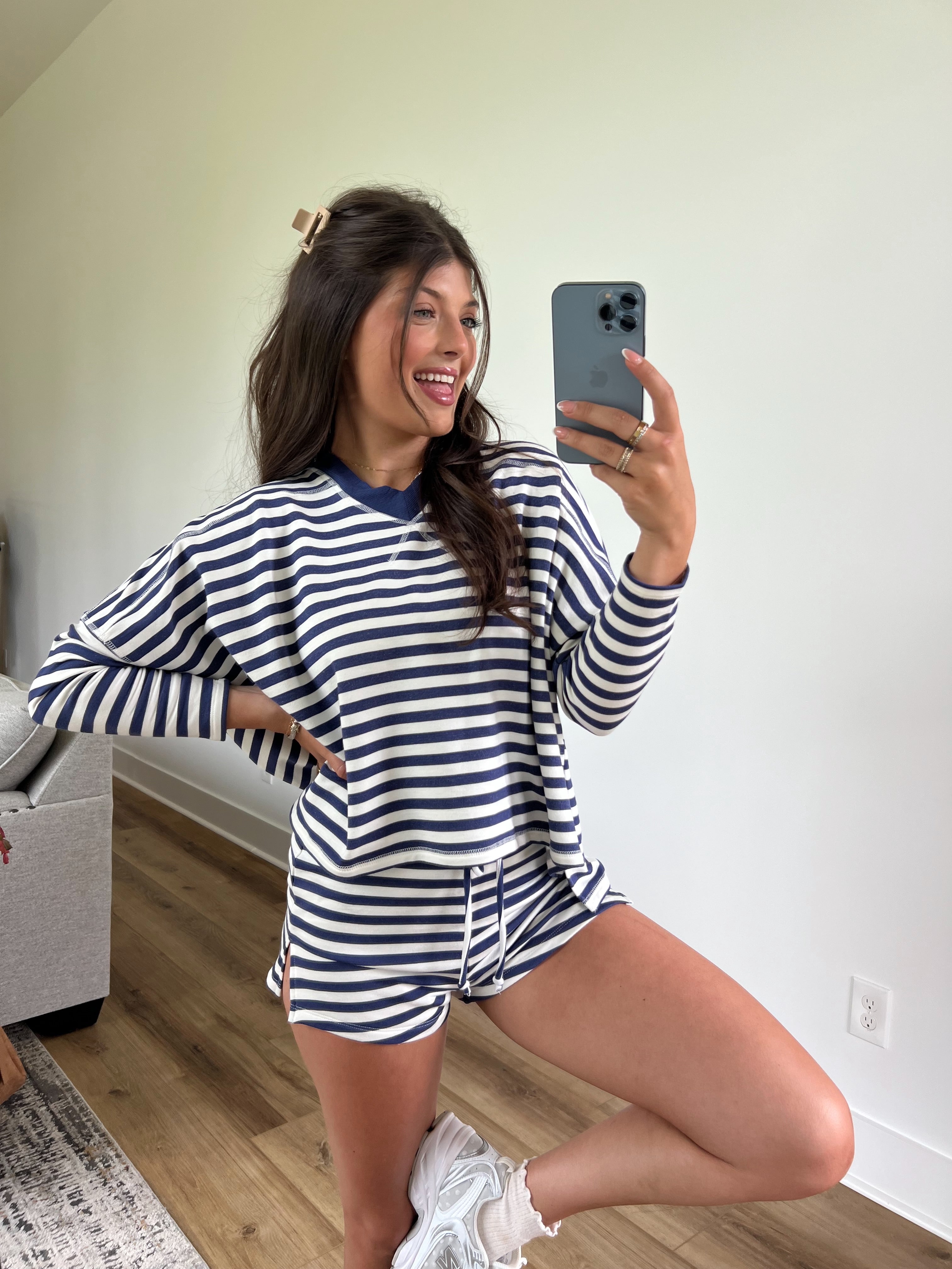 Travel Day Stripe Set (Navy)