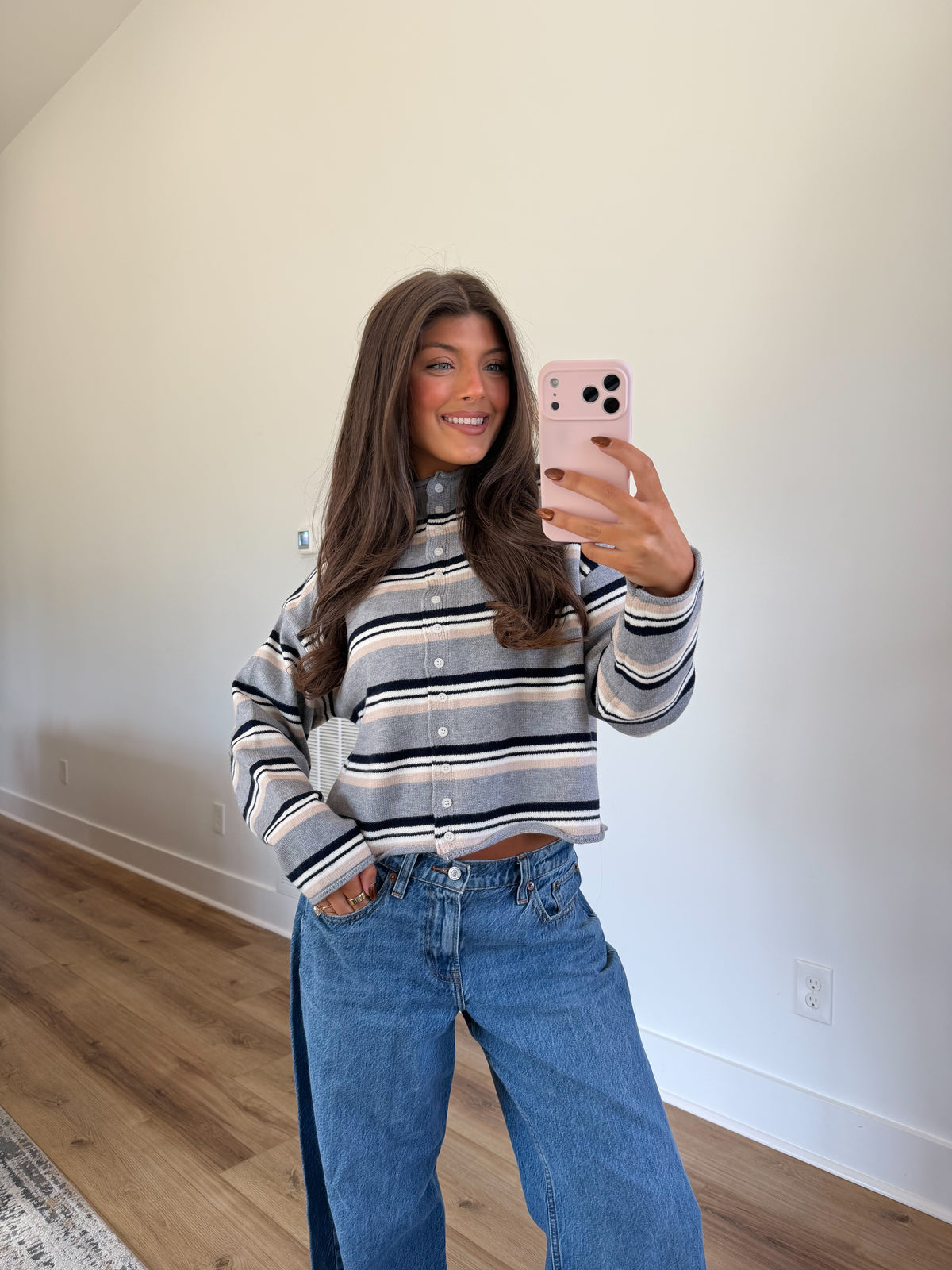 Toledo Stripe Sweater (Grey/Tan)