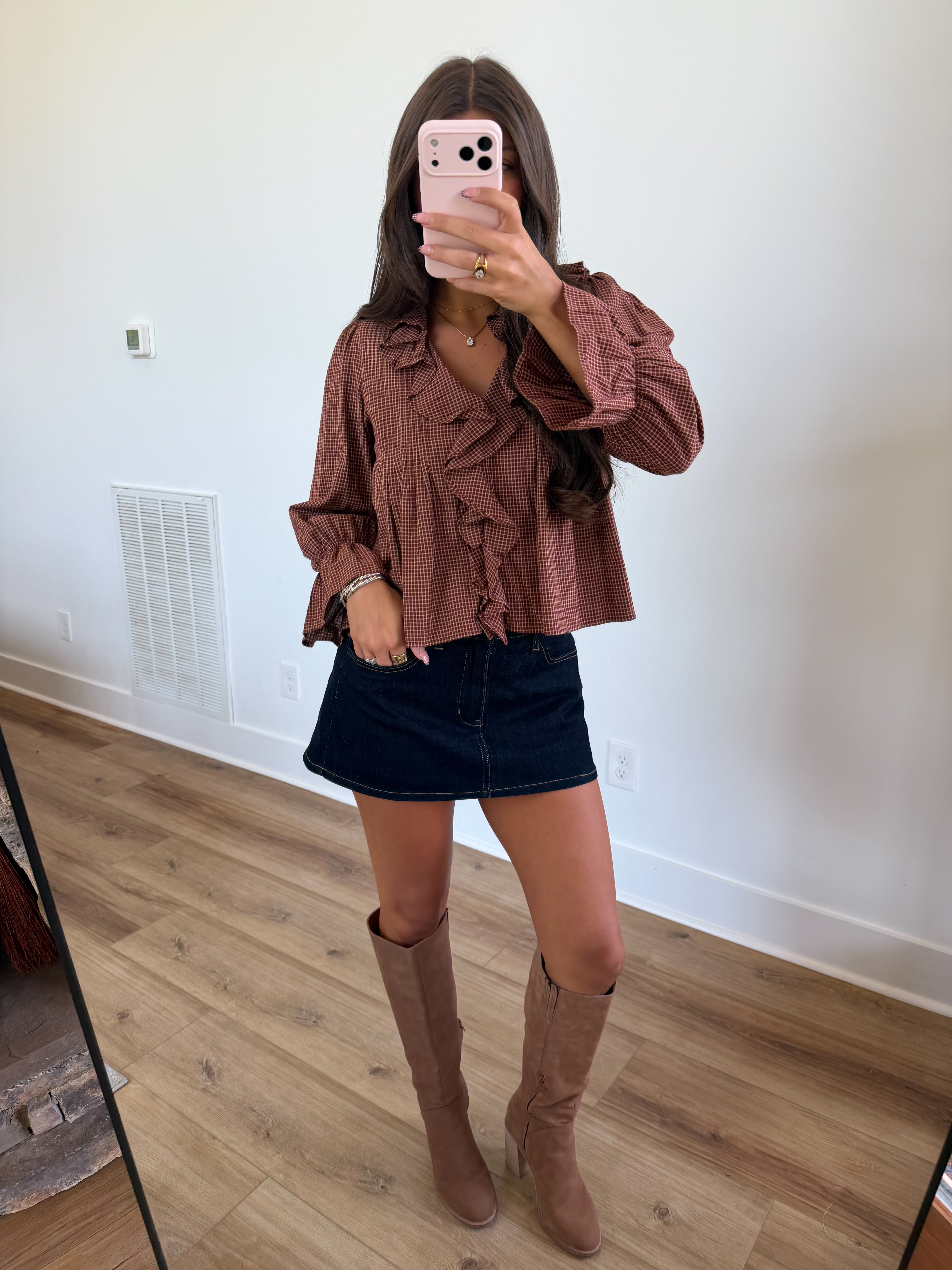 Sydney Gingham Ruffle Top