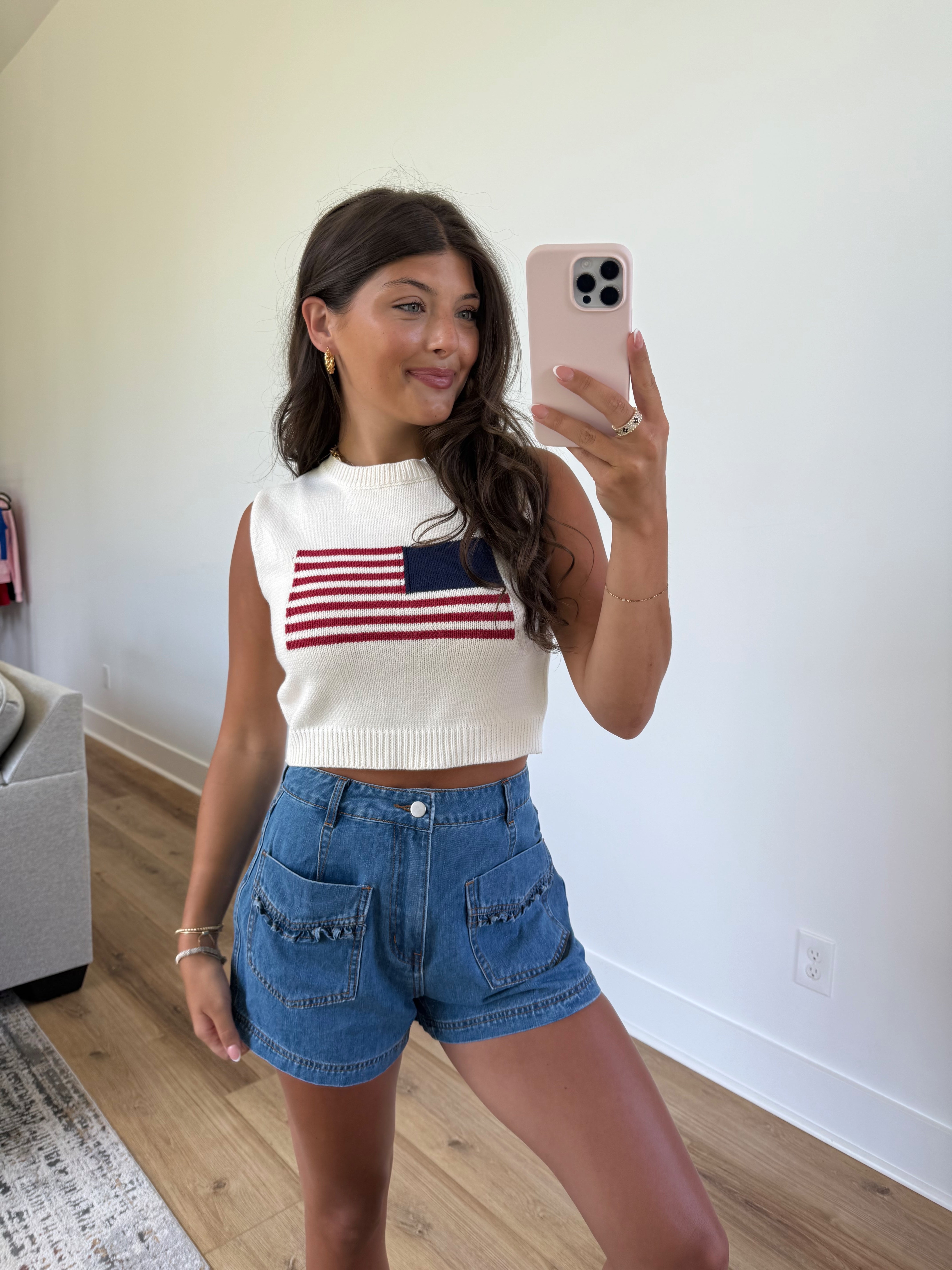 Mini Flag Sweater Tank