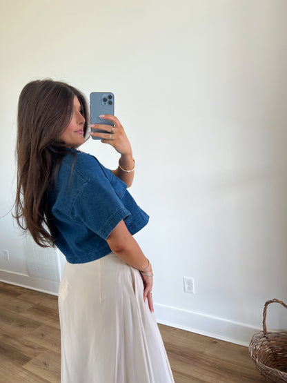 Denim Lunch Spot Top
