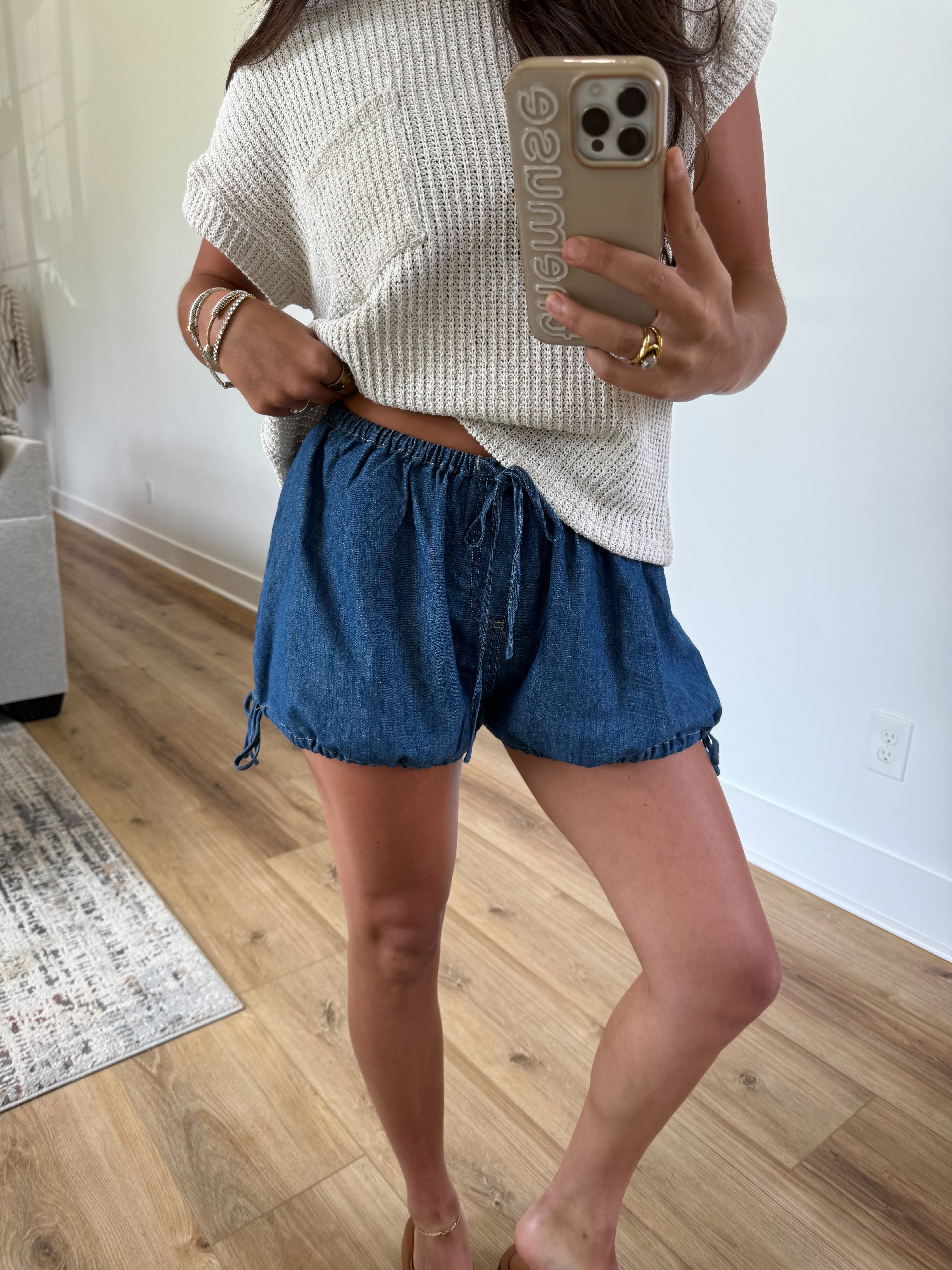 Denim Bubble Shorts