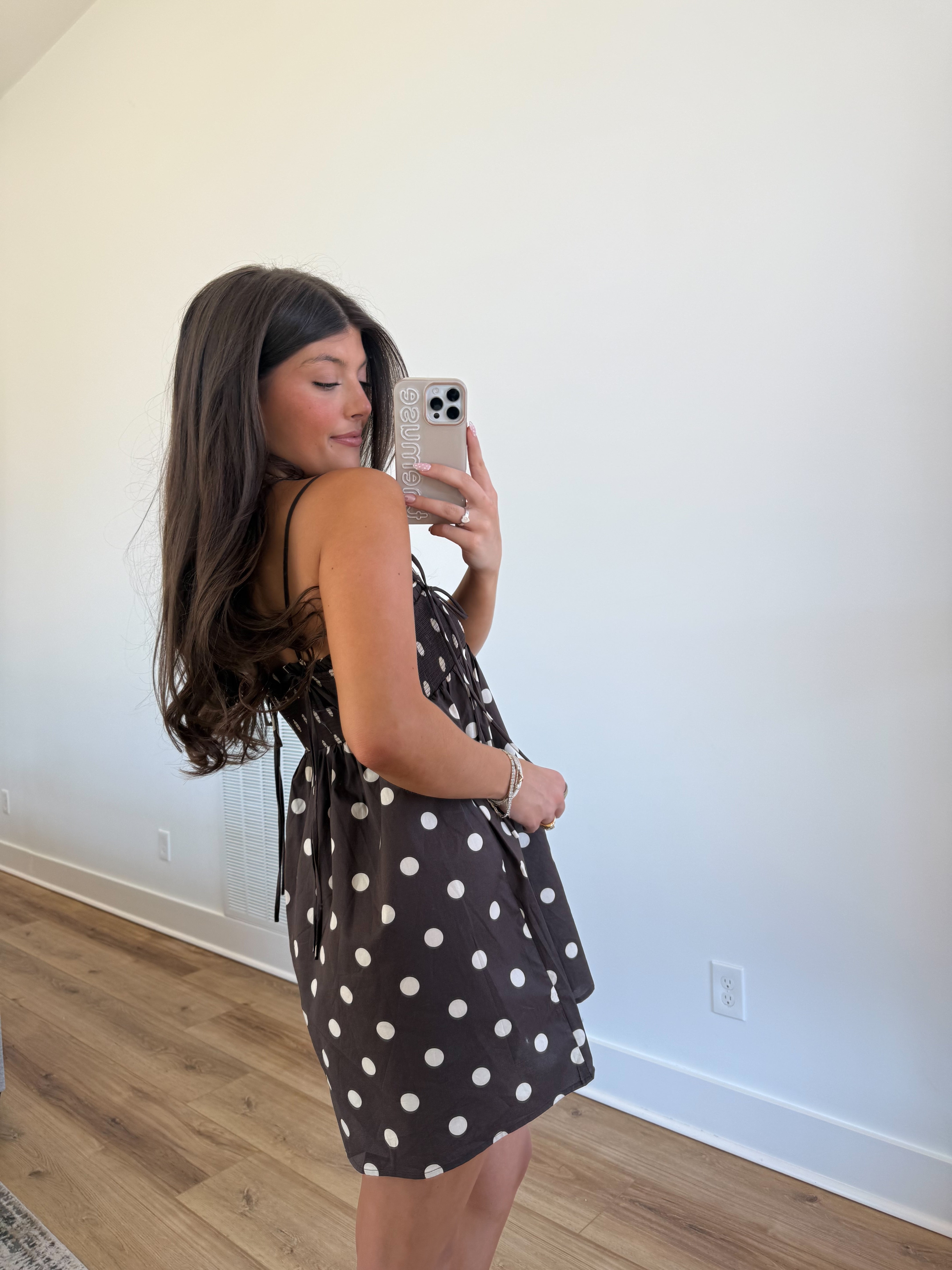 The Selene Dress (Brown/White)