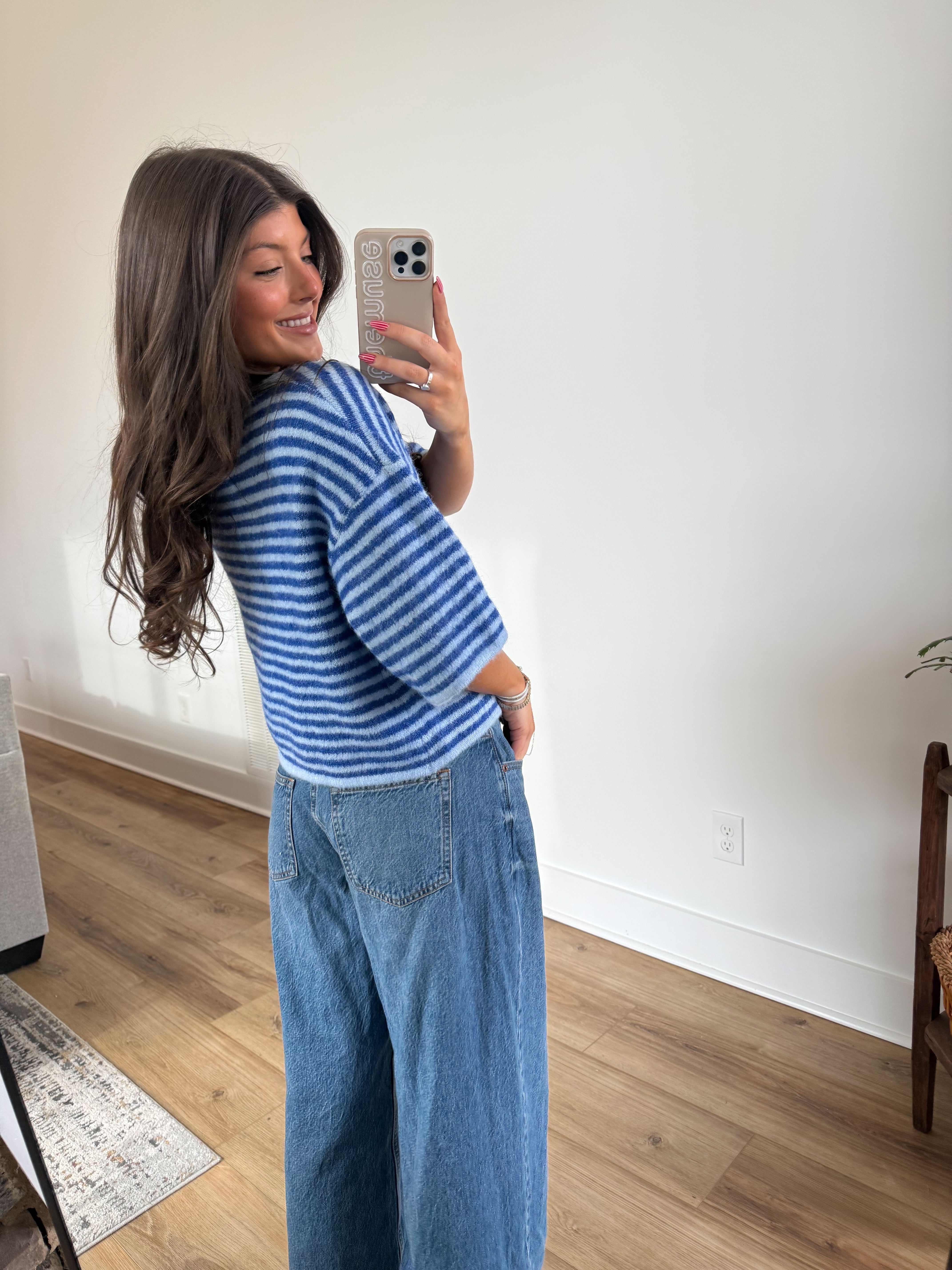 The Cloud Cardi (Blue Stripe)