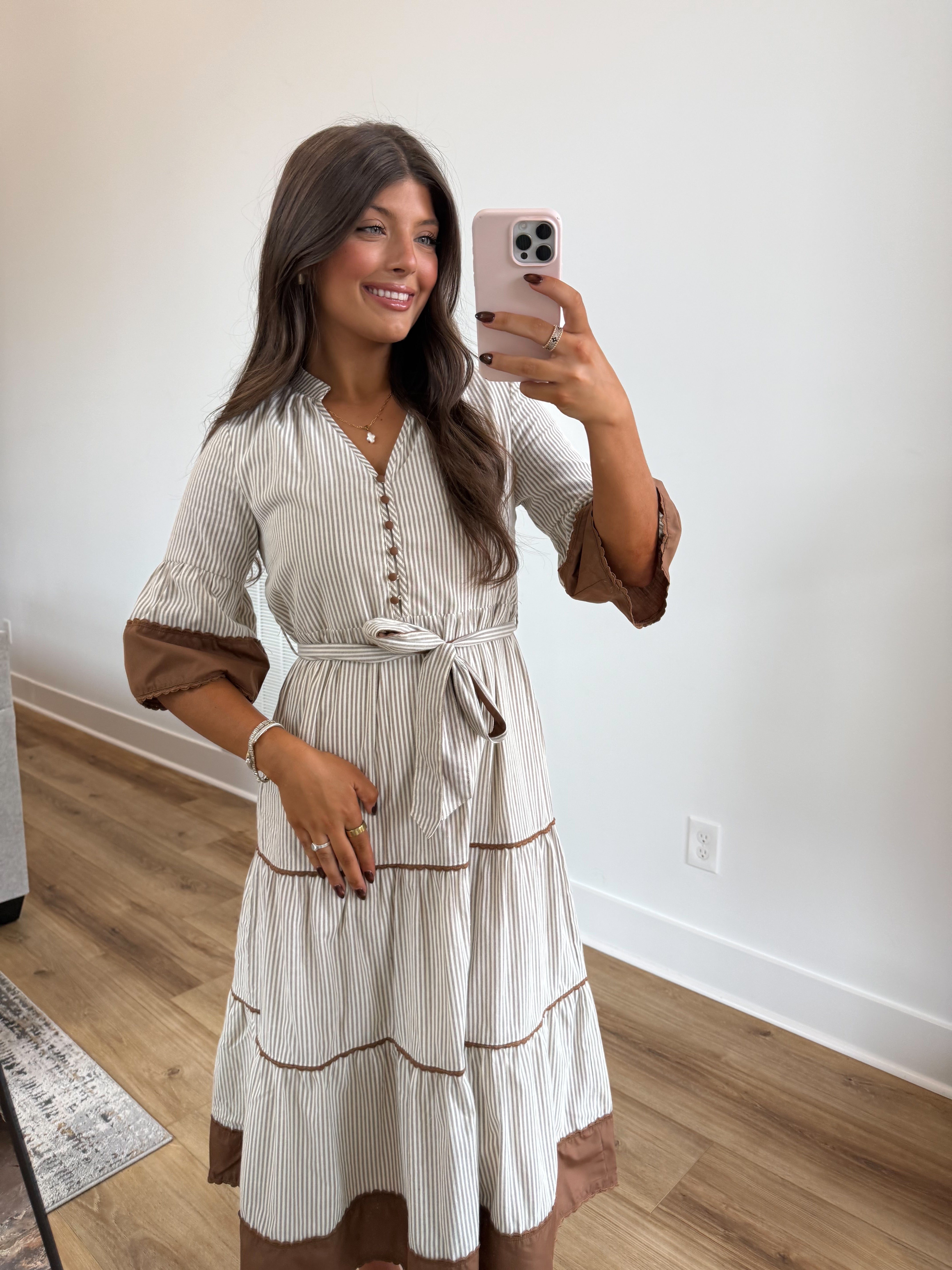 The Pecan Stripe Dress