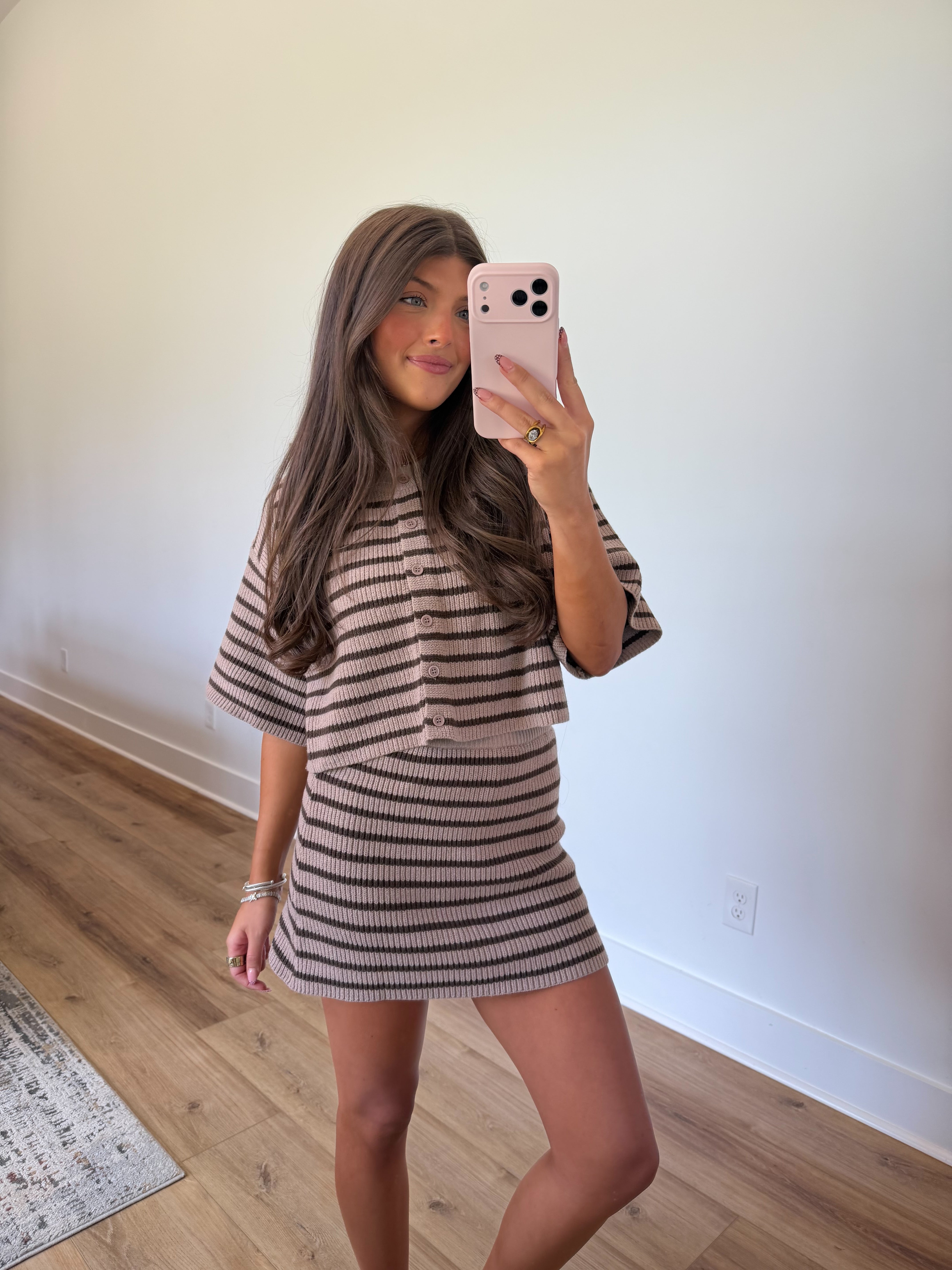 Acquired Stripe Skort Set