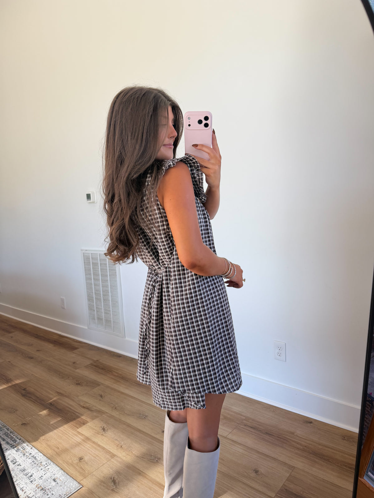 Girly Gingham Peter Pan Collar Mini Dress