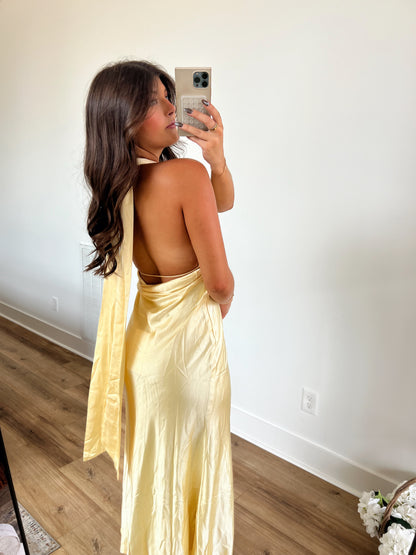 Butter Yellow Wrap Maxi Dress