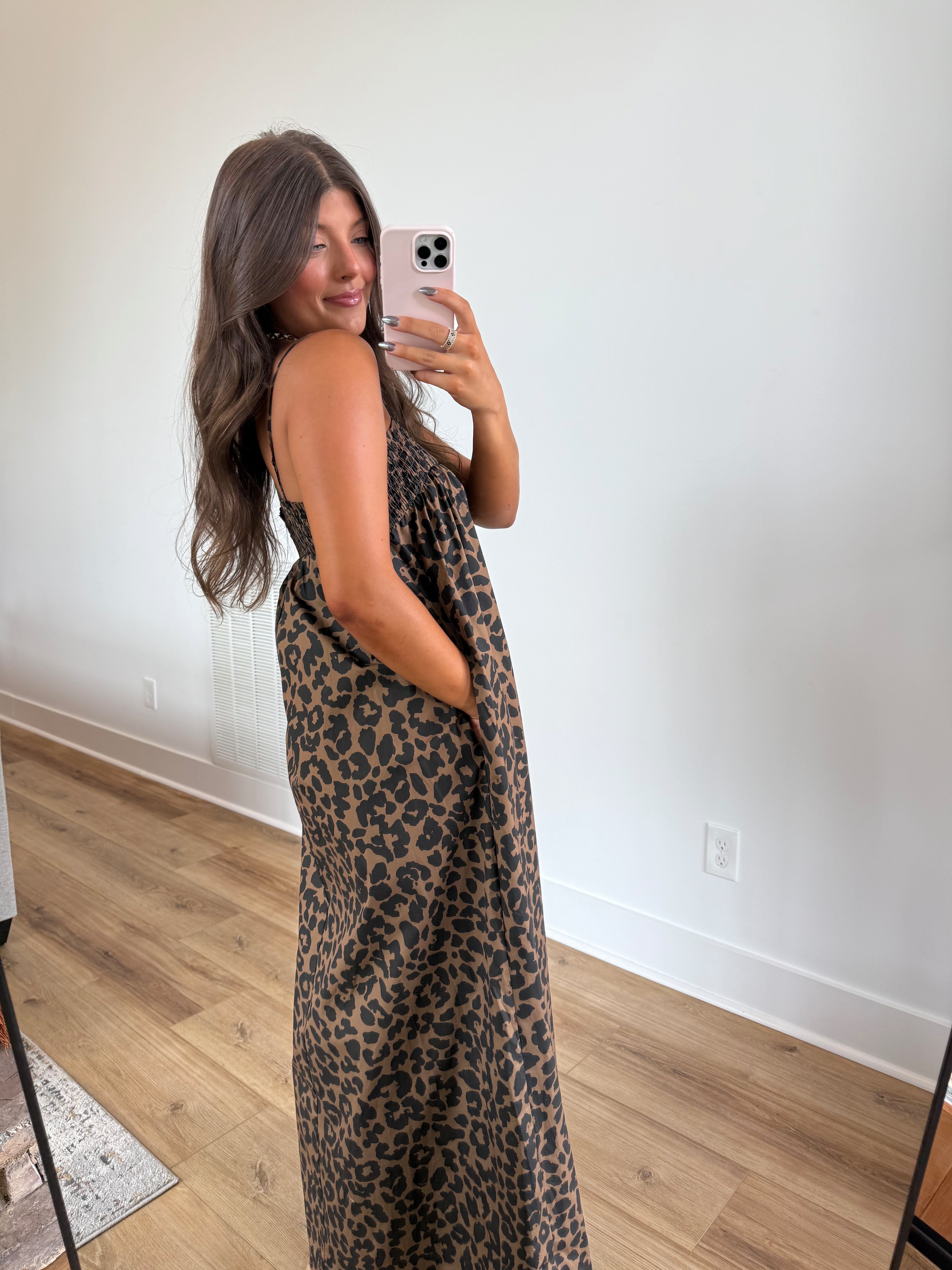 Leopard Smocked Top Maxi