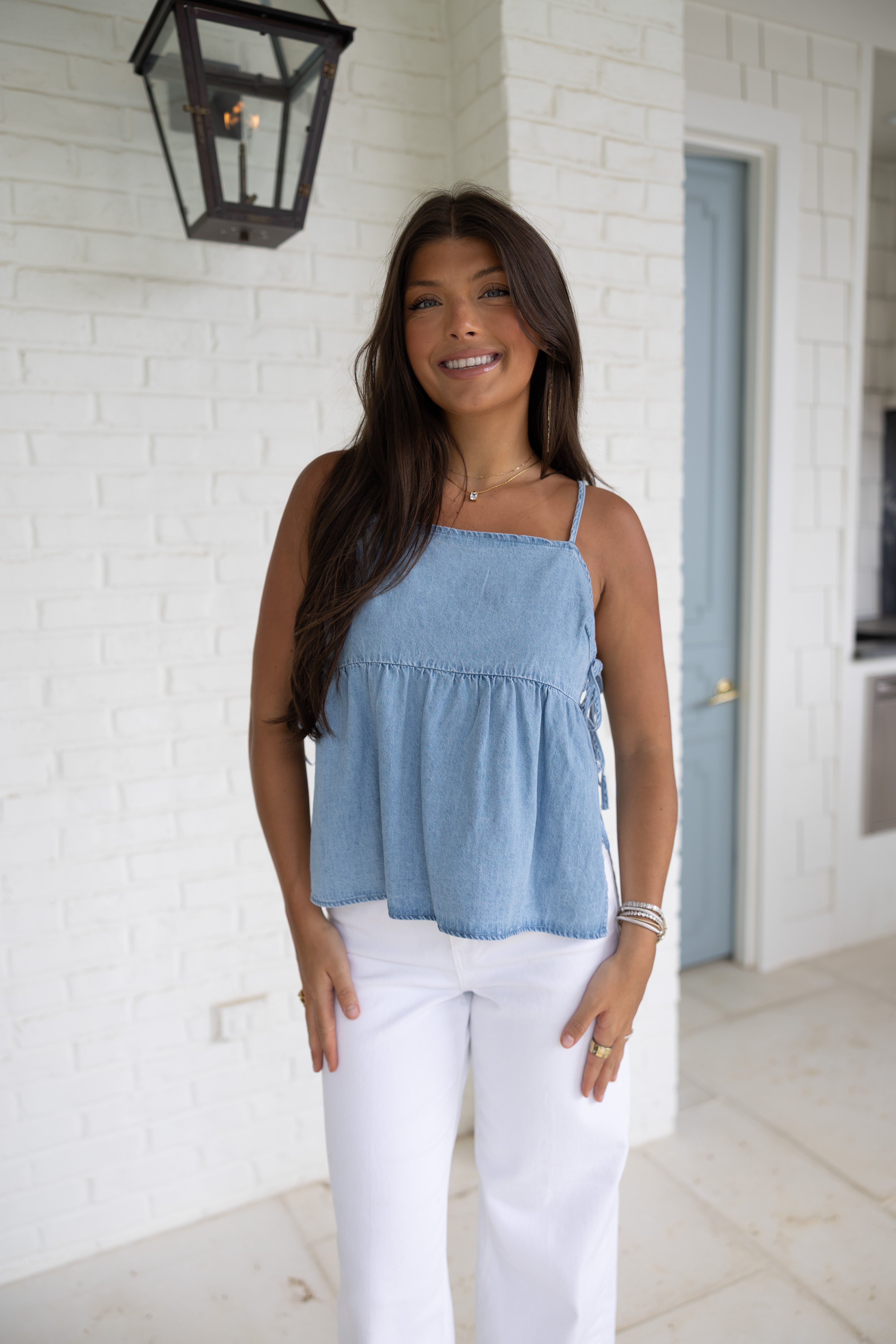 Tied & True Denim Top