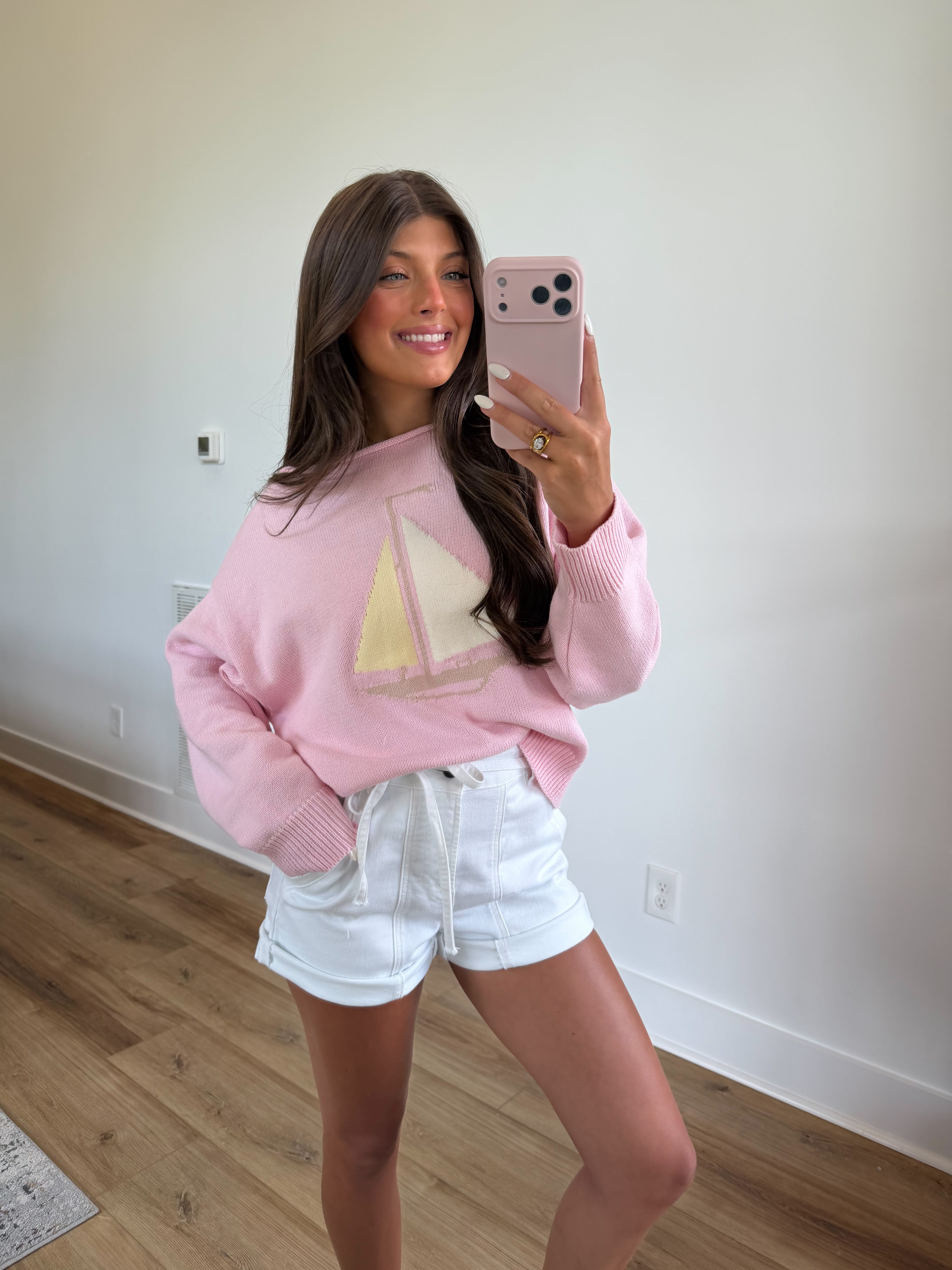 Sail Boat Neck Sweater