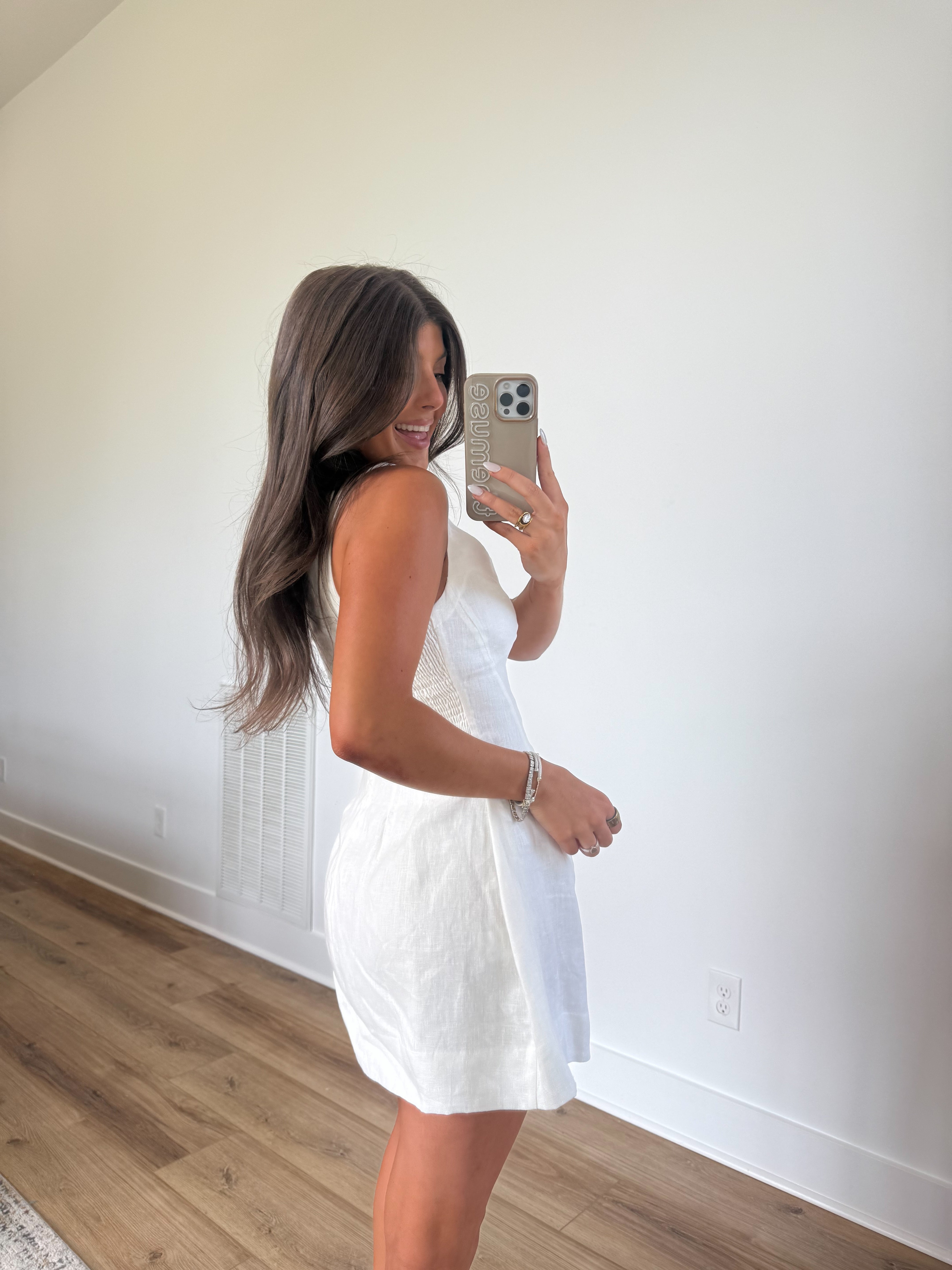 Linen Square Neck Mini