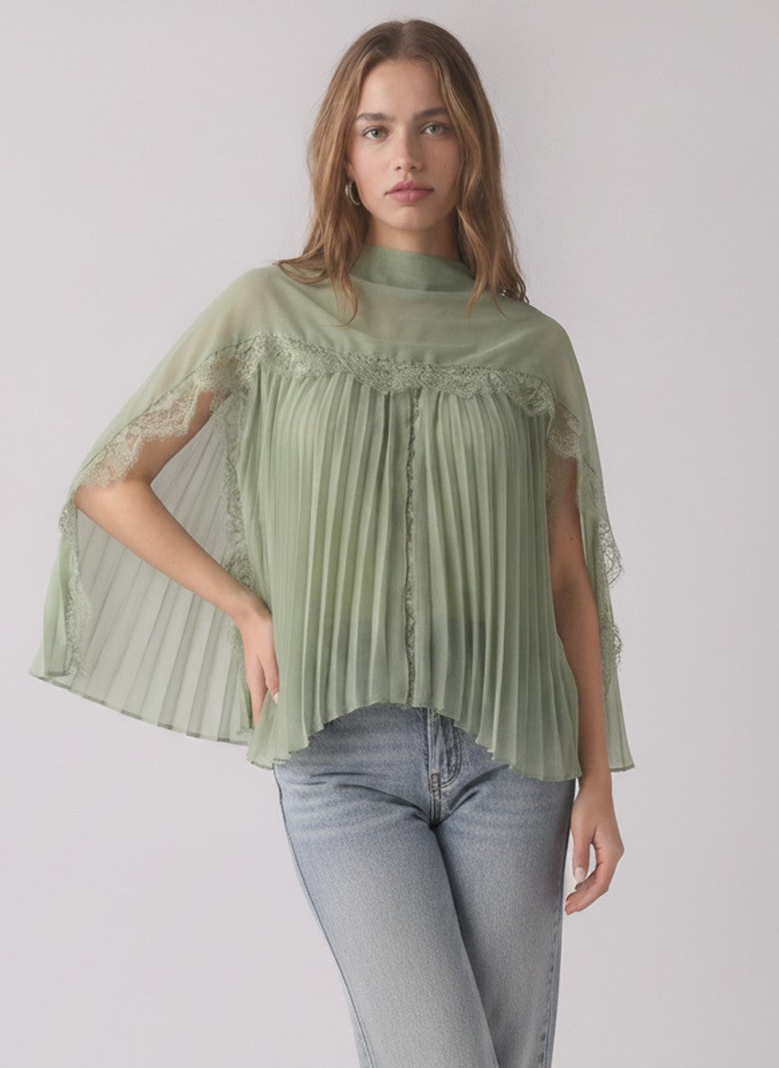 Sage Pleat Blouse