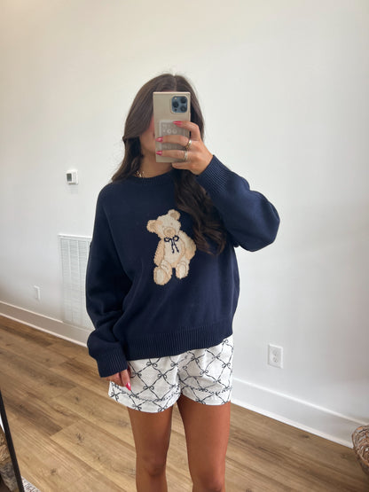 Tate Teddy Sweater (Navy)