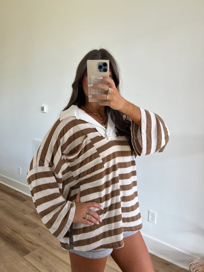 Iced Coffee Stripe Top