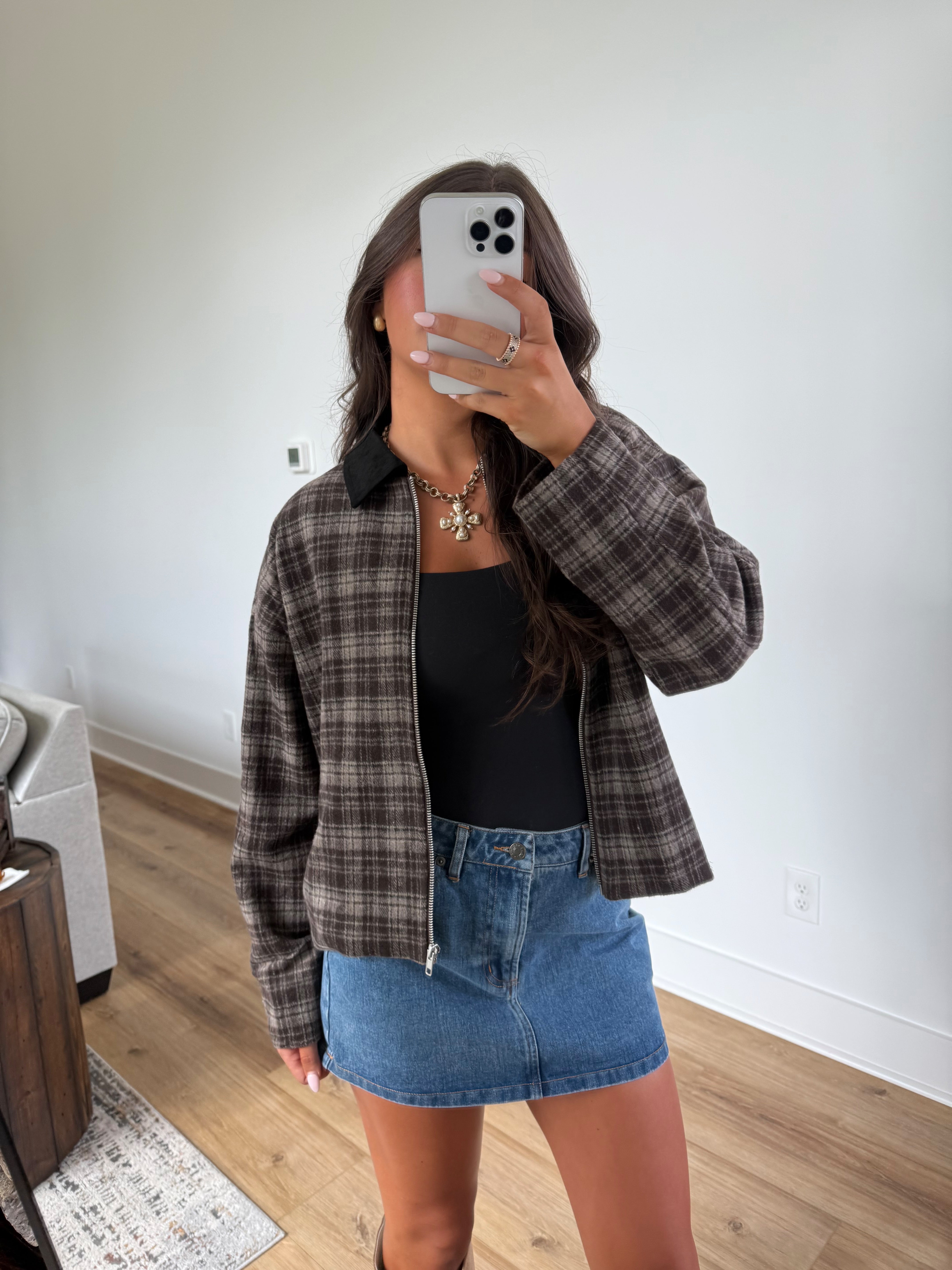 Plaid Flannel Zip-Up