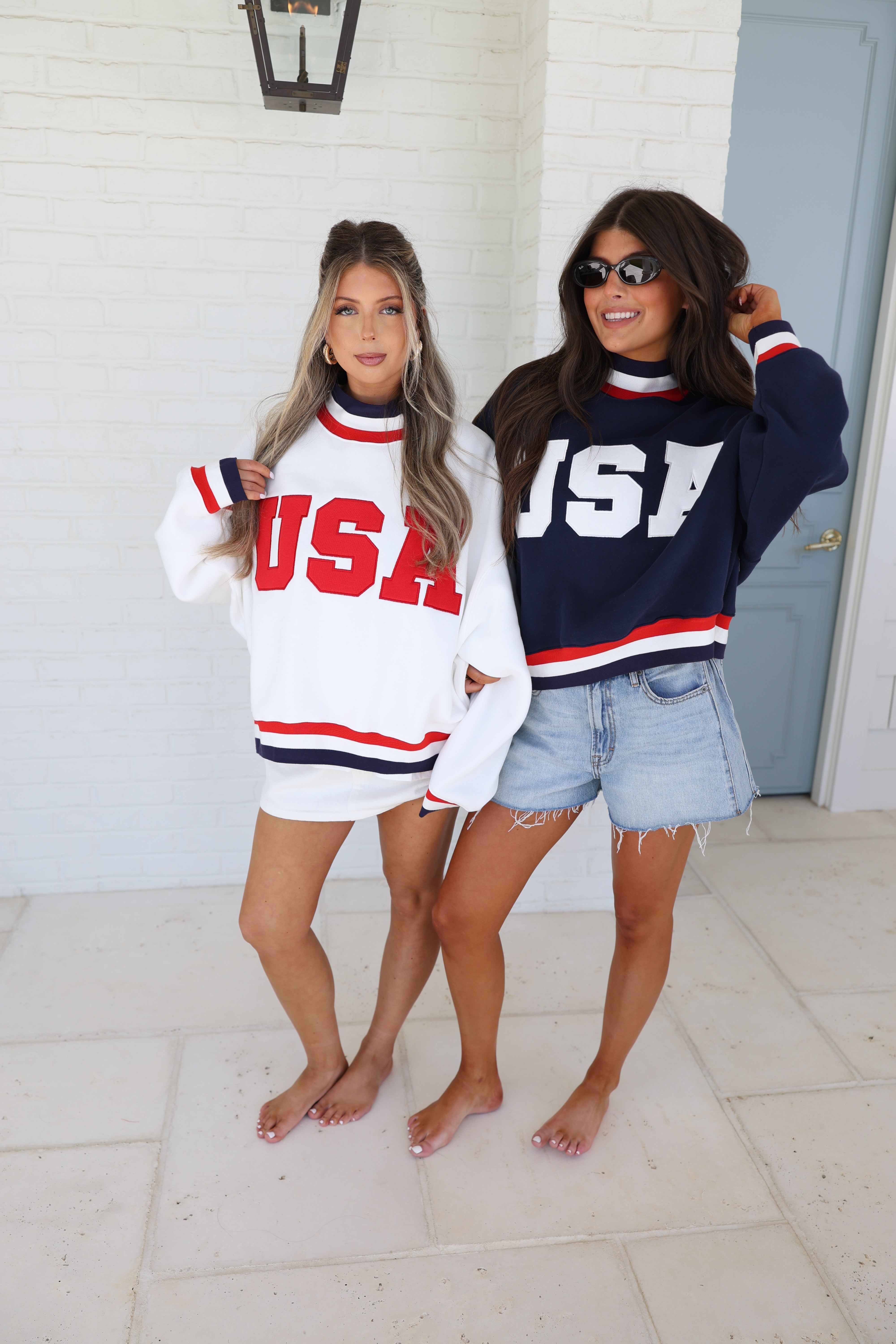 USA Varsity Sweatshirt (White)