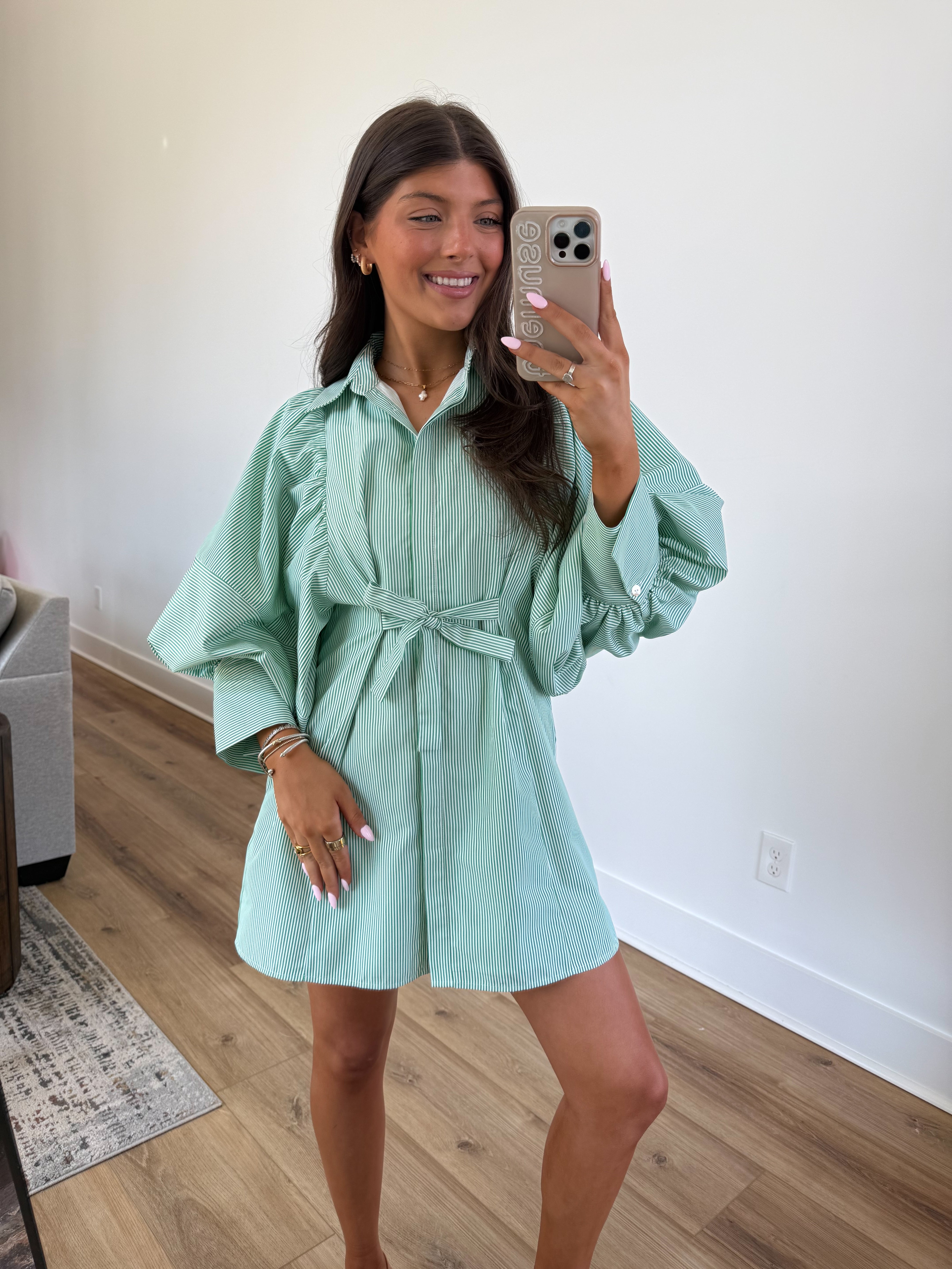 Sunday Morning Dress (Green Stripes)