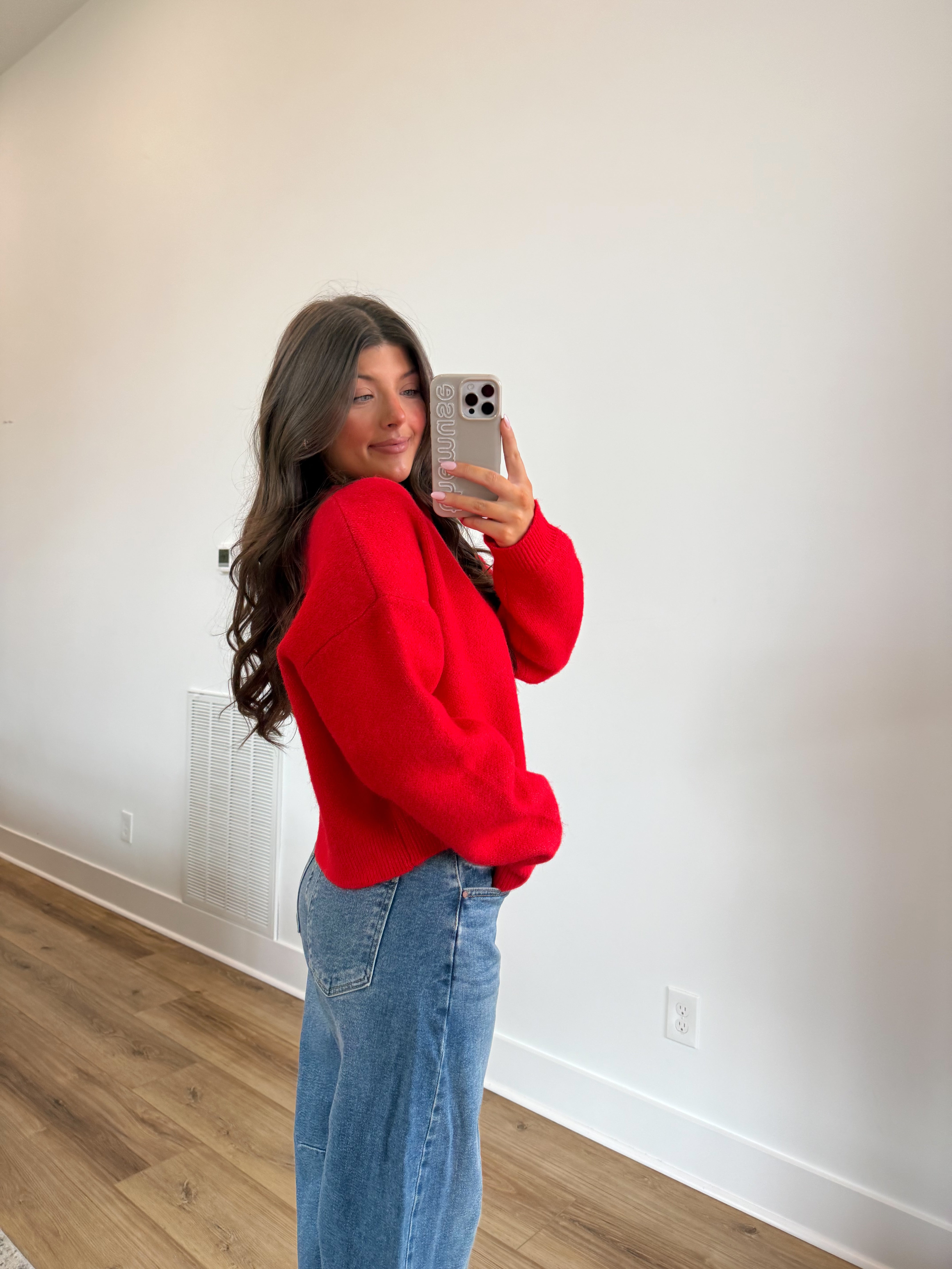 The Red Velvet Cardigan (Red Buttons)