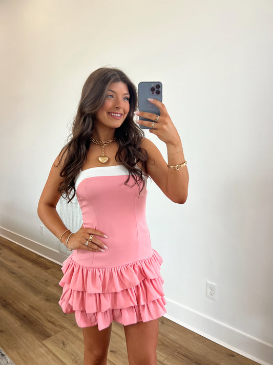 Sabrina Ruffle Mini Dres