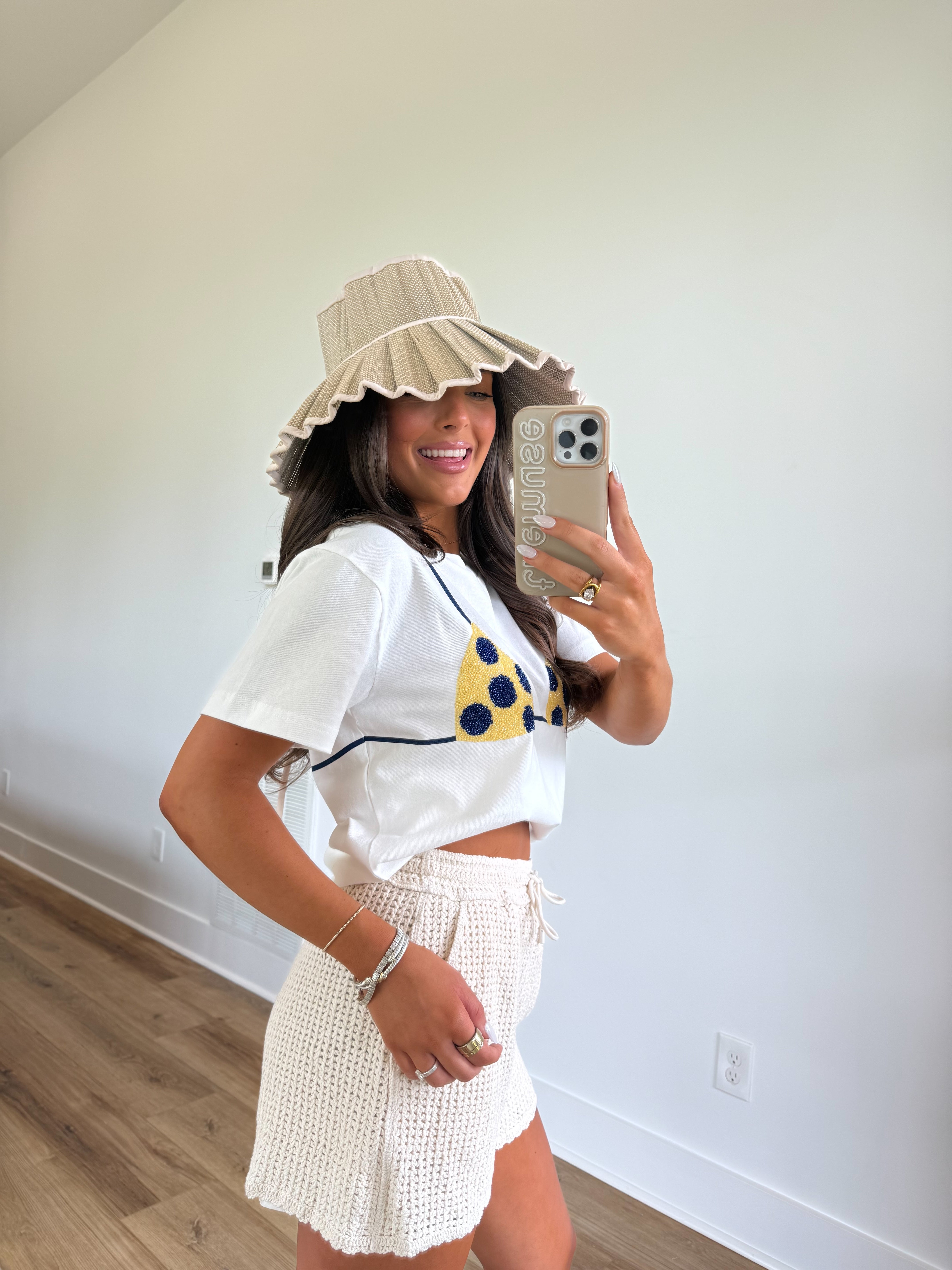 Polka Dot Bikini Tee (Yellow/Blue)