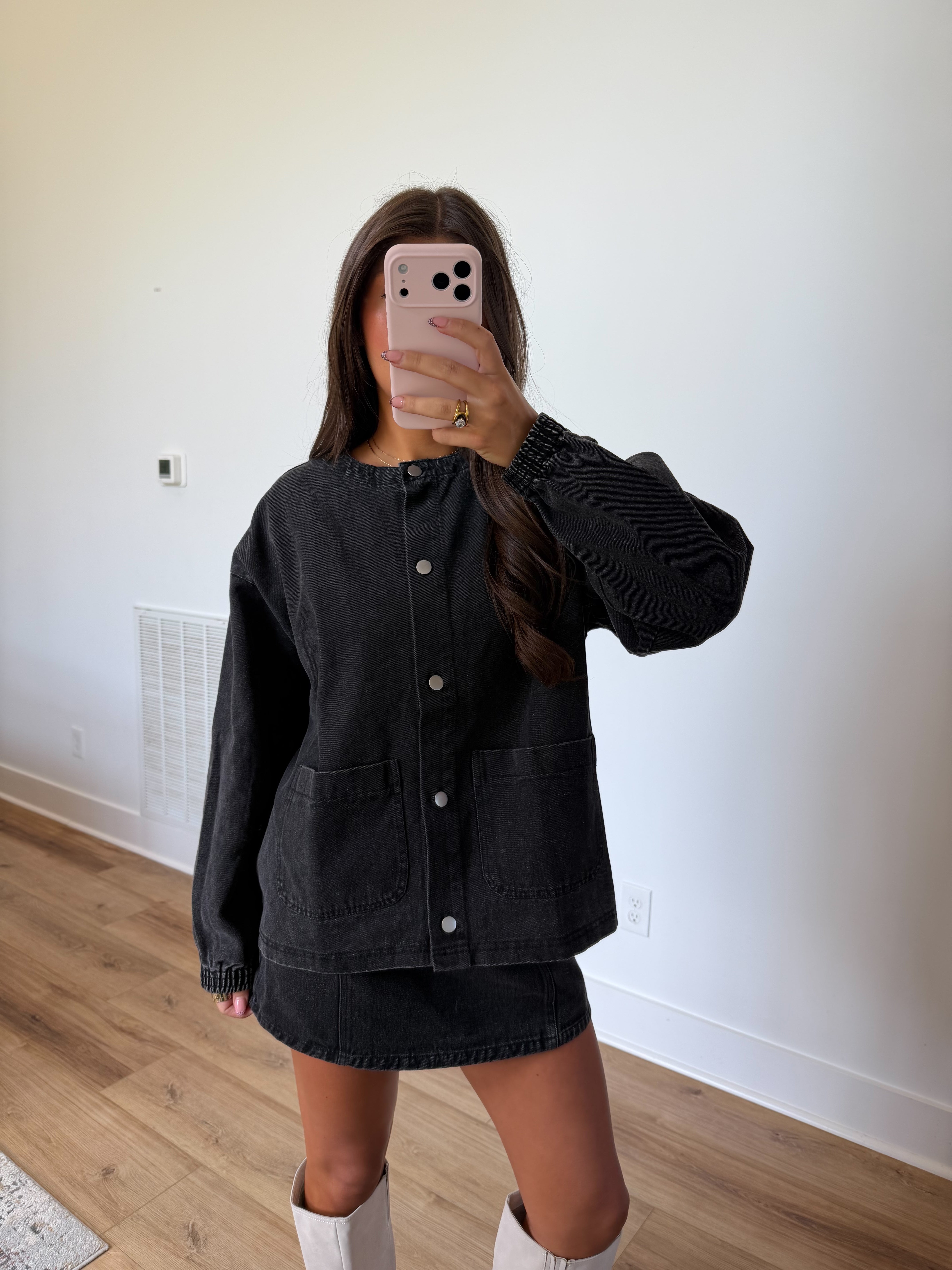 The Penny Denim Set (Washed Black)
