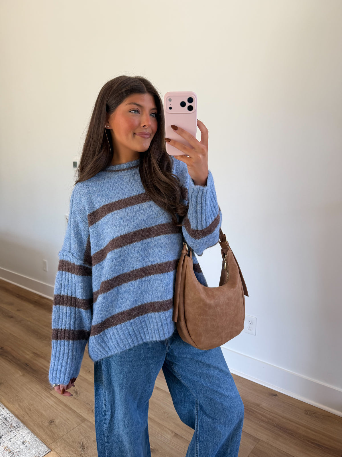 Teddy Stripes Sweater (Brown/Blue)