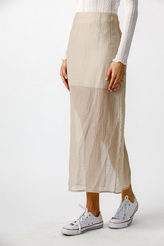 Beige Midi Skirt
